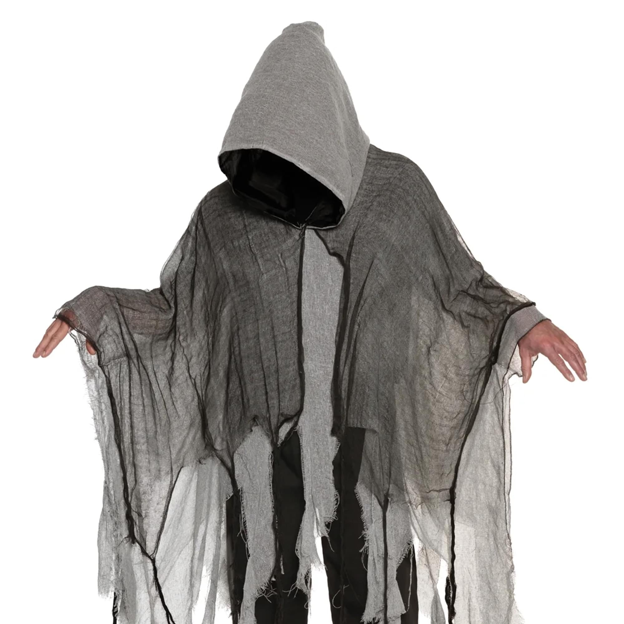Grey Shredded Phantom Adult Hooded Costume Cape | Standard