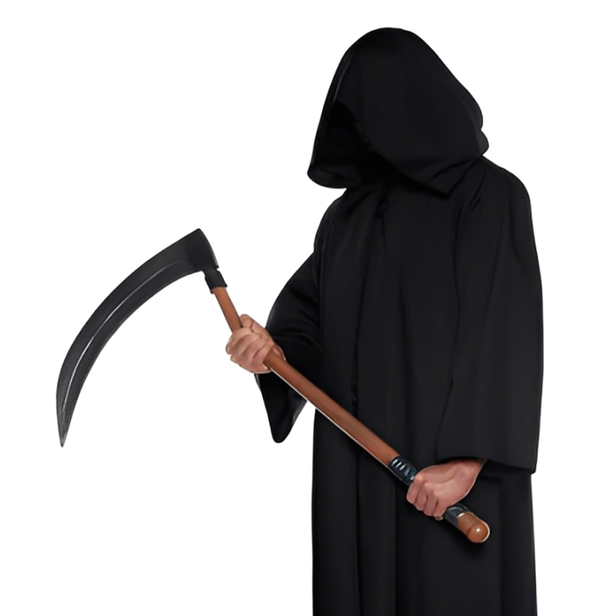 Black Hooded Horror Cloak Adult Costume