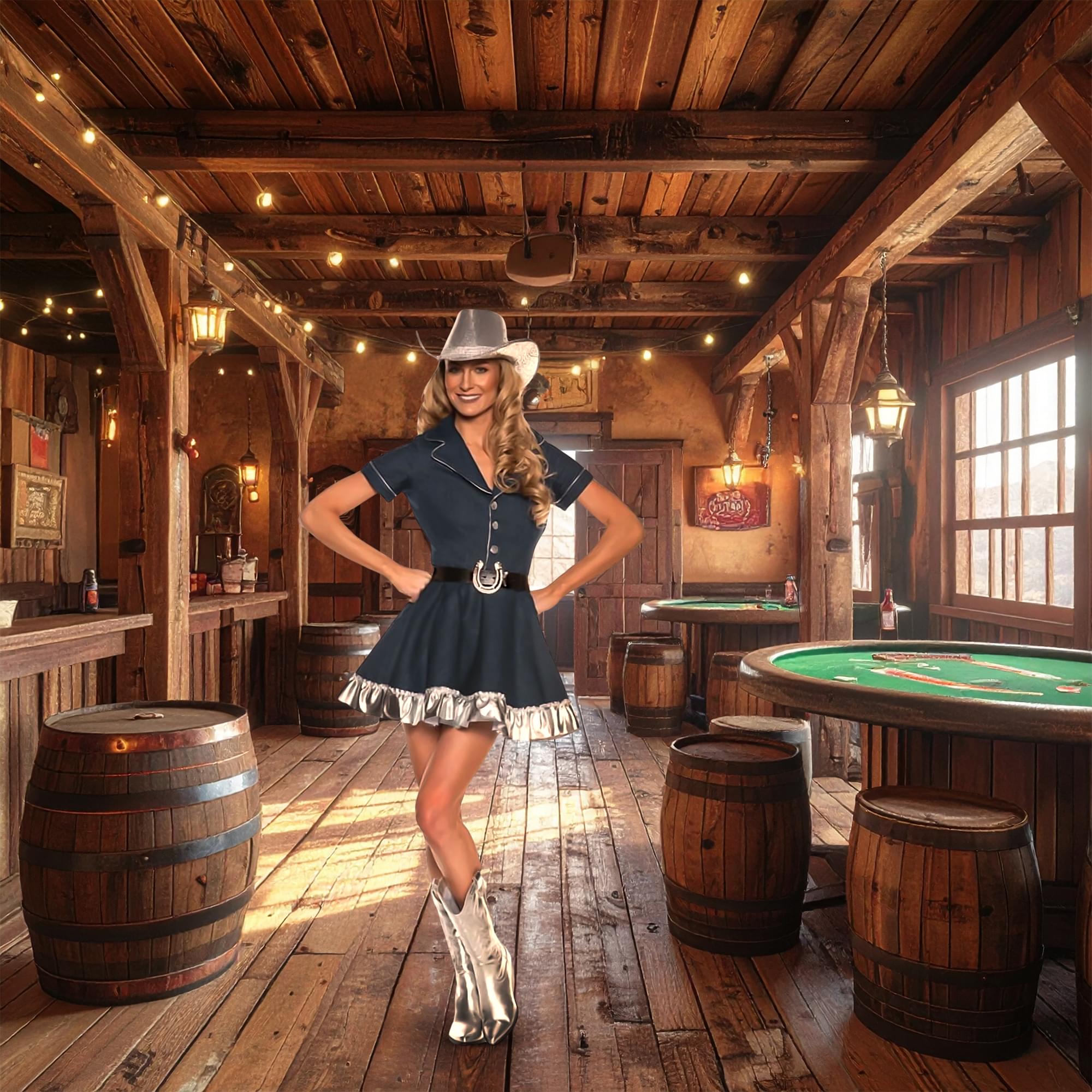 Hot Spurs Western Rodeo Adult Women's Costume Dress