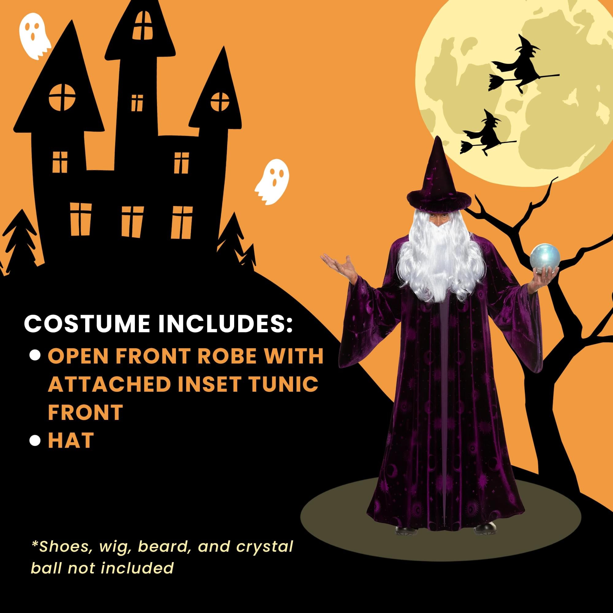 Midnight Mystic Wizard Purple Adult Costume