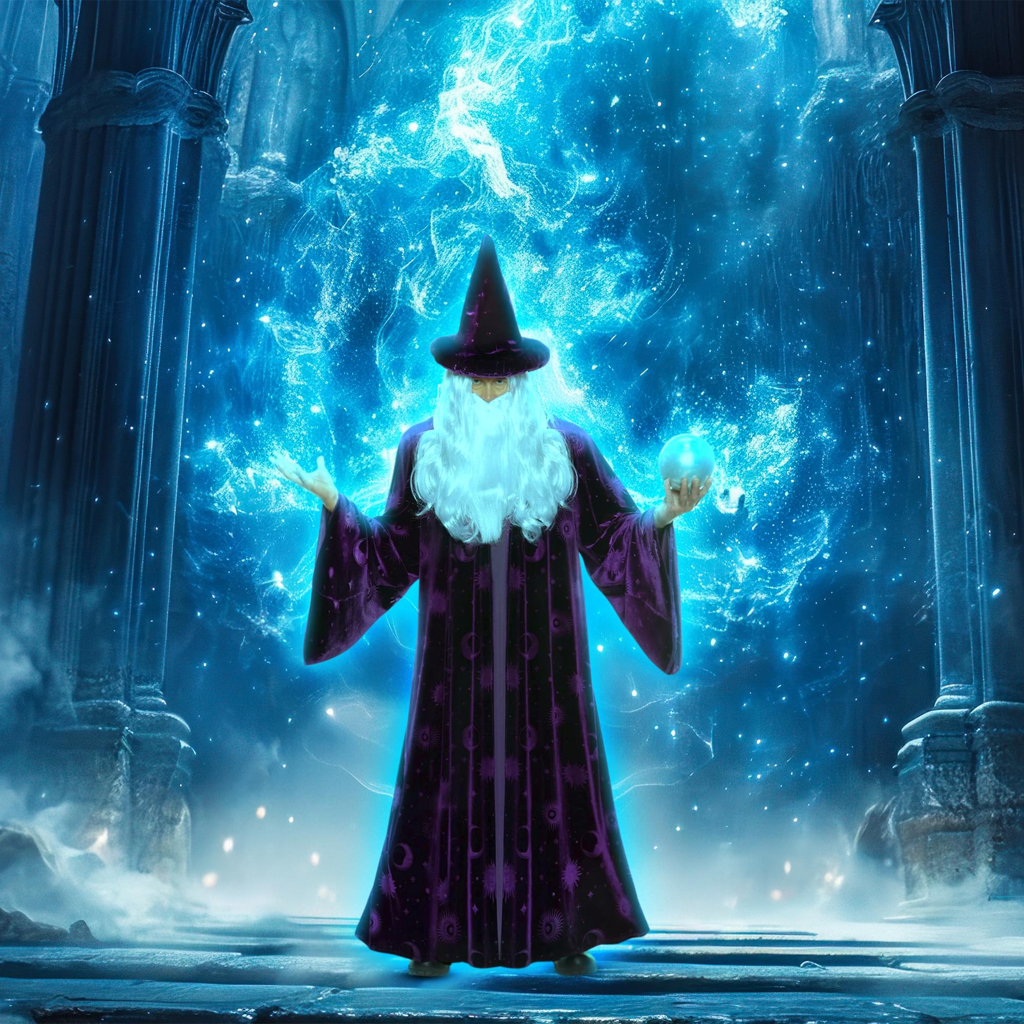 Midnight Mystic Wizard Purple Adult Costume