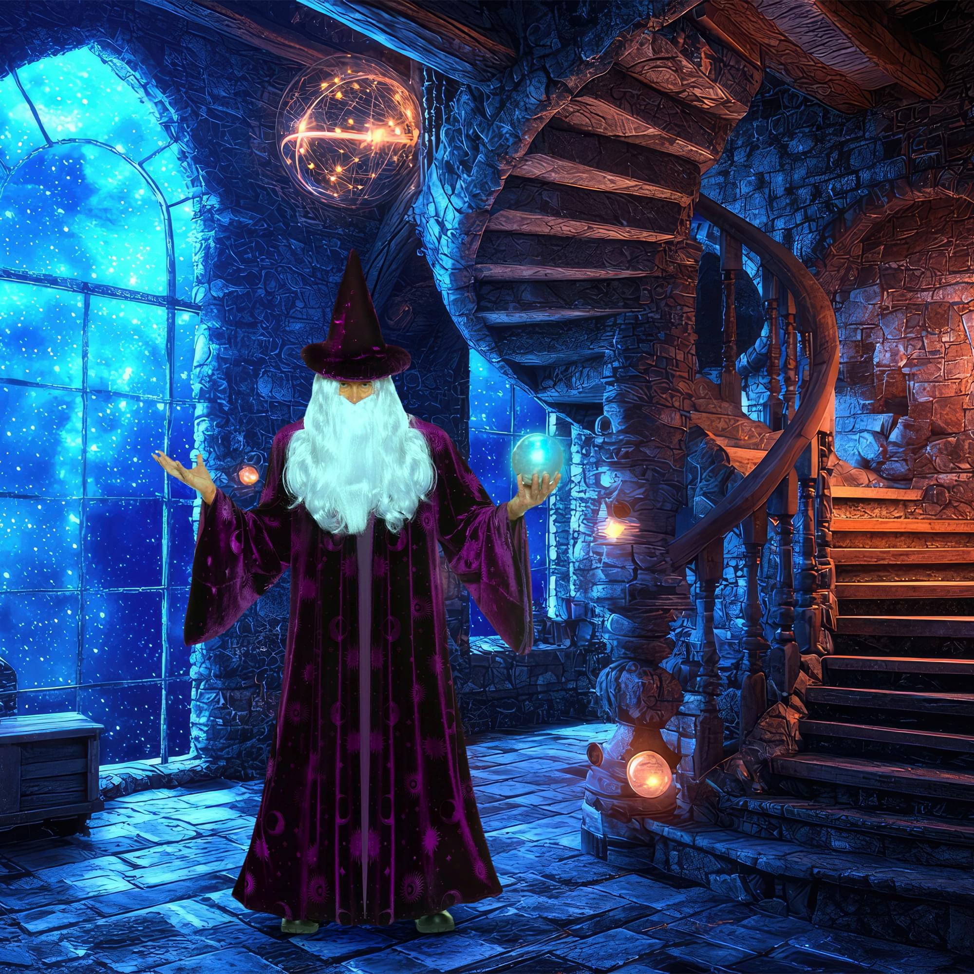 Midnight Mystic Wizard Purple Adult Costume
