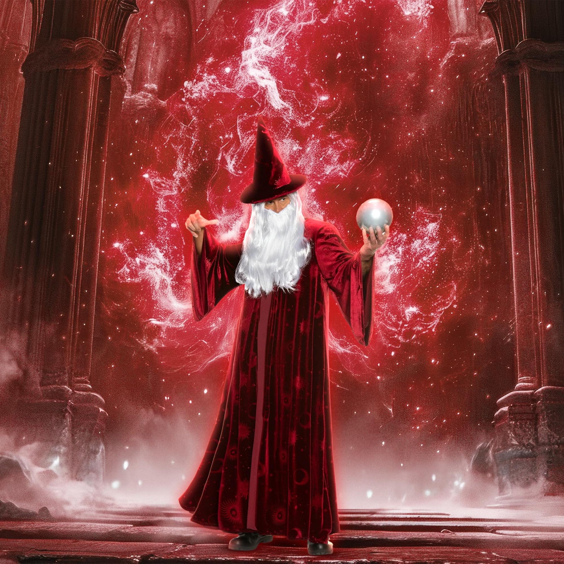 Stargazer Wizard Red Adult Costume