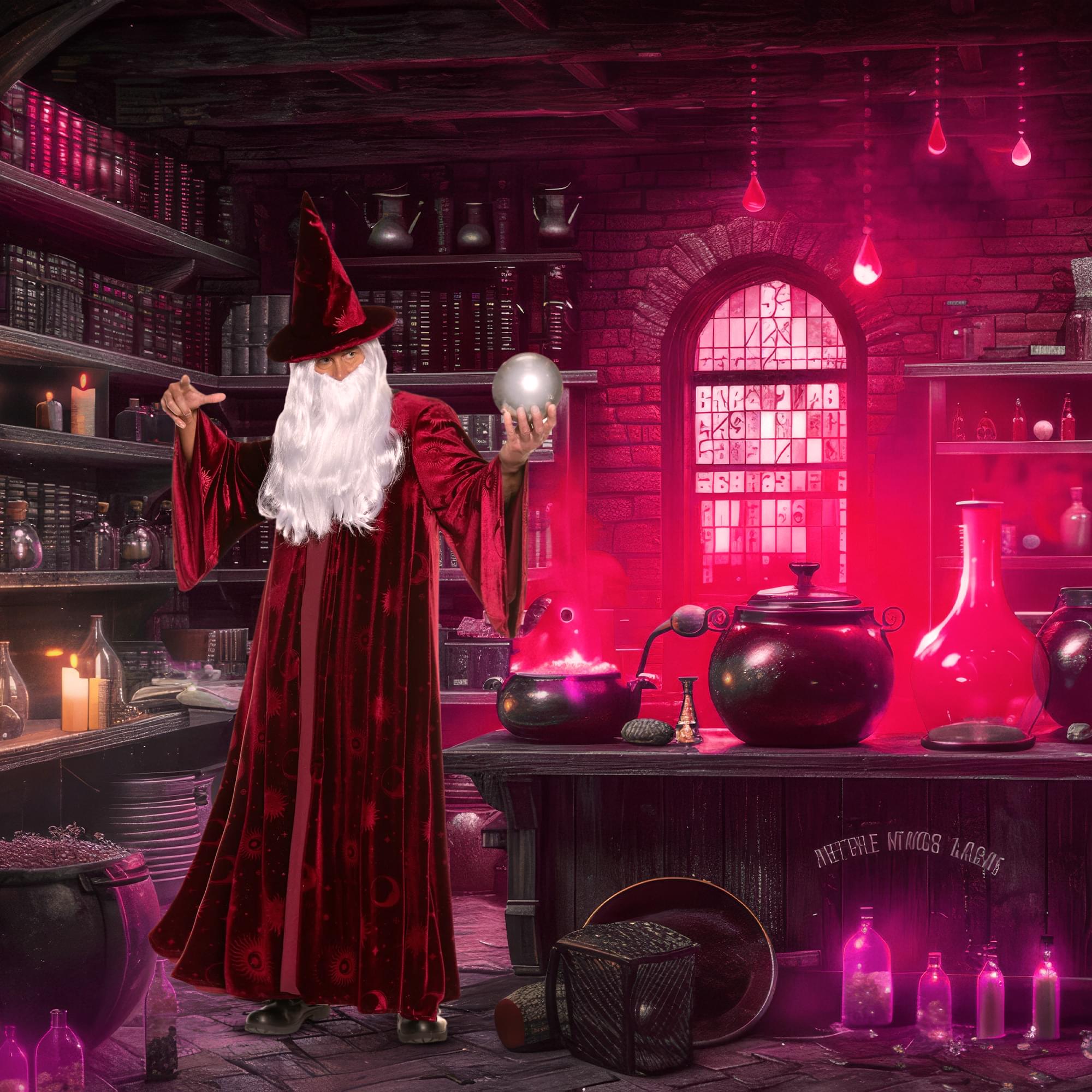 Stargazer Wizard Red Adult Costume