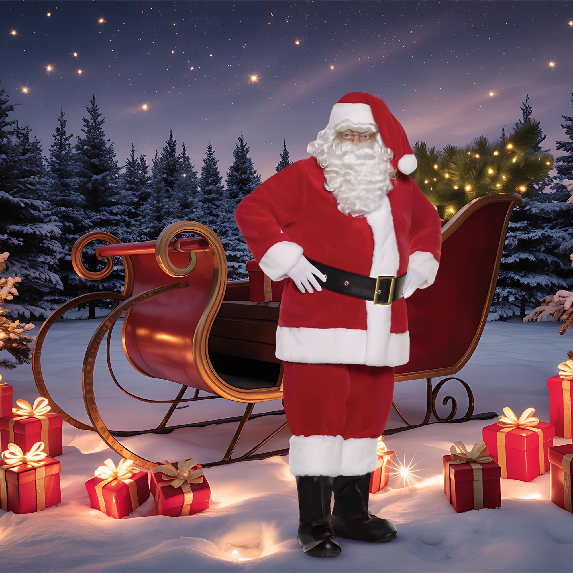 Premiere Plush Santa Suit Adult Costume