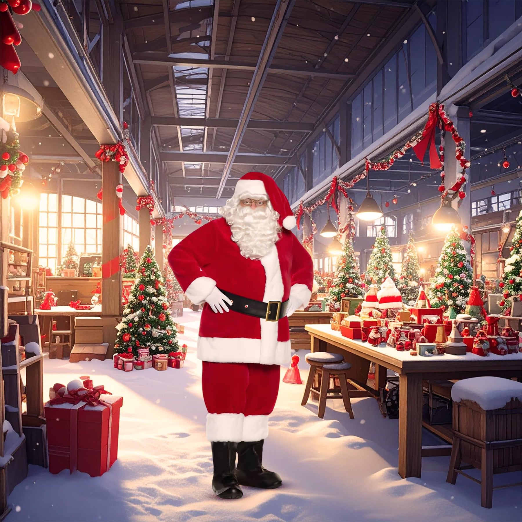 Premiere Plush Santa Suit Adult Costume