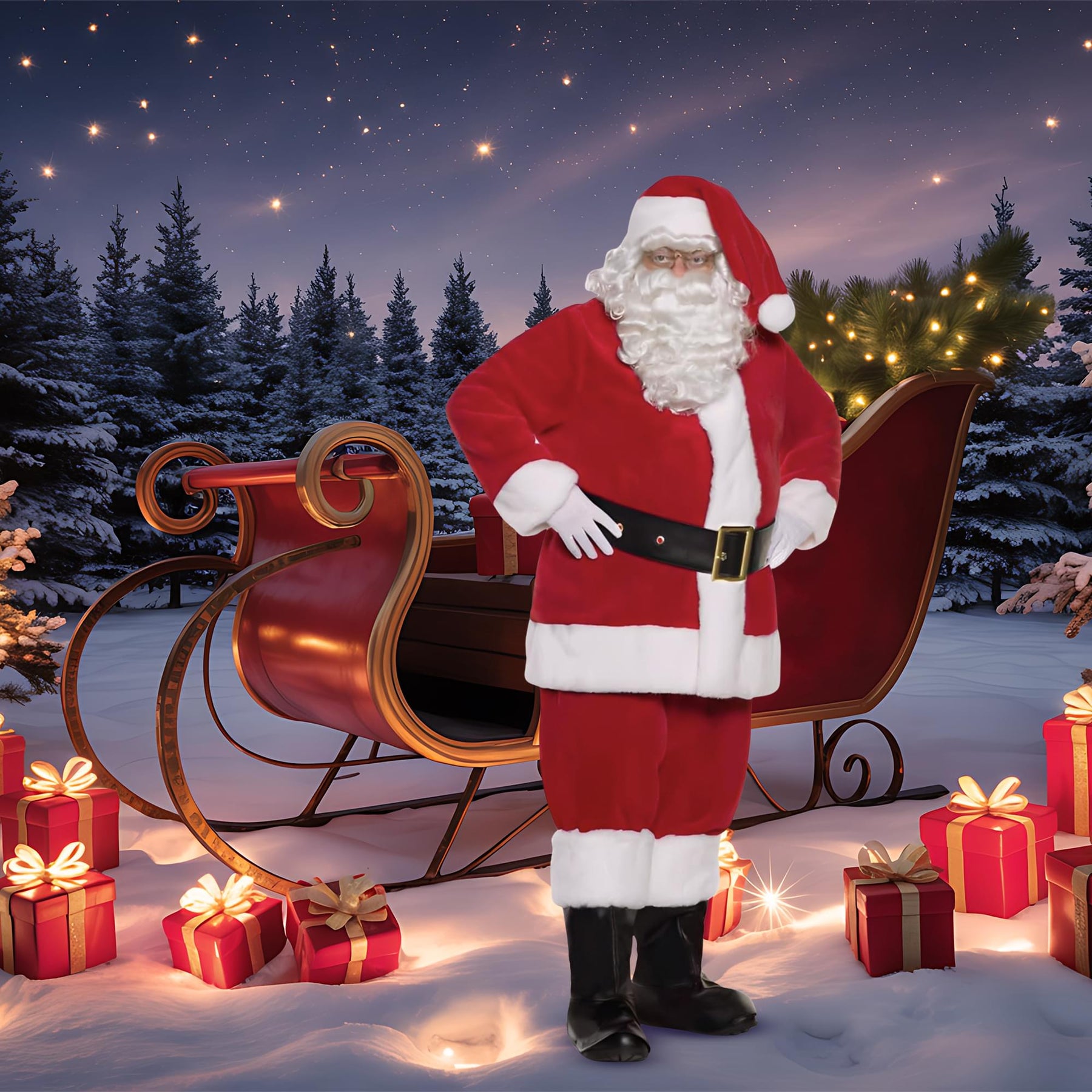 Premiere Plush Santa Suit Adult Costume