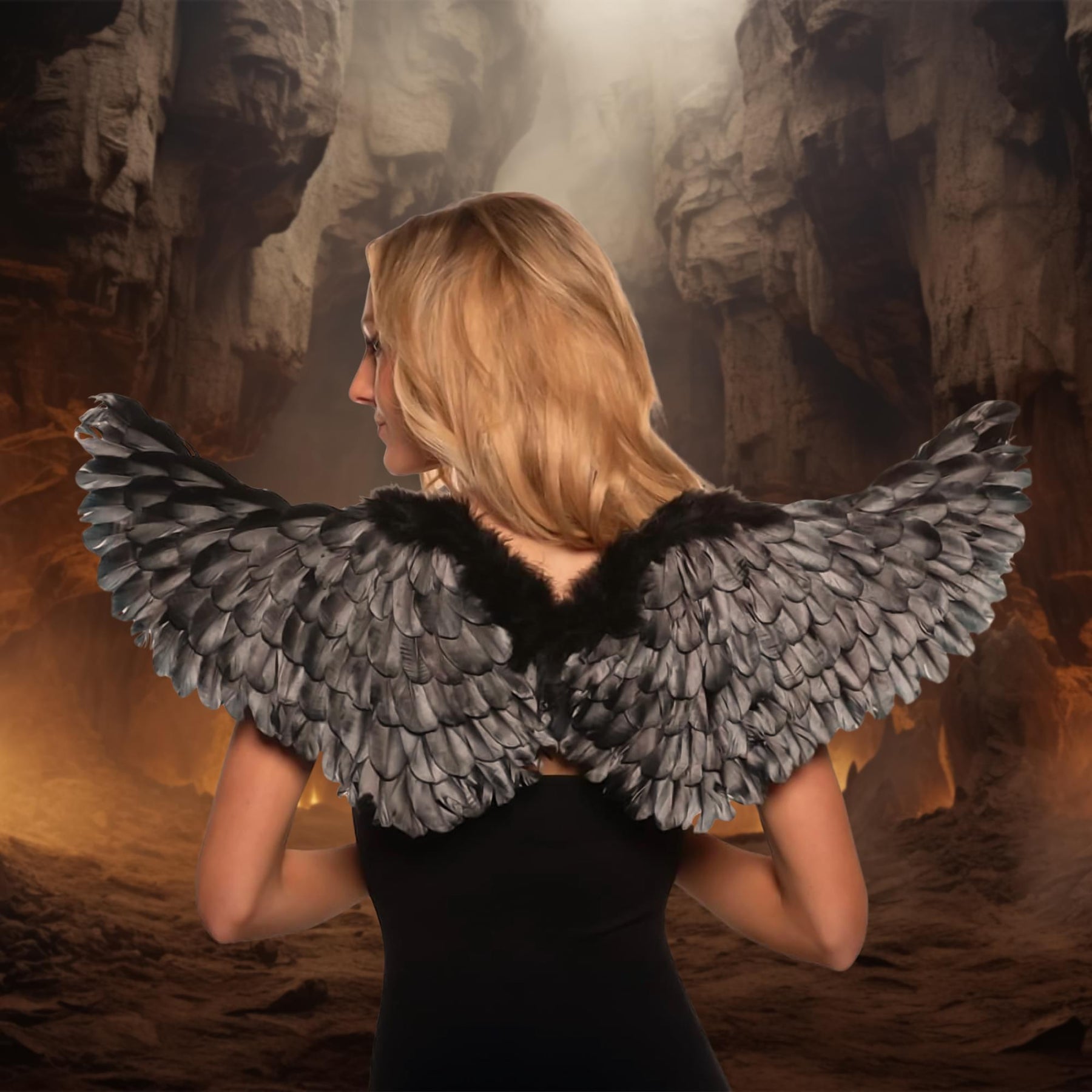 Black Dark Angel Adult Costume Wings