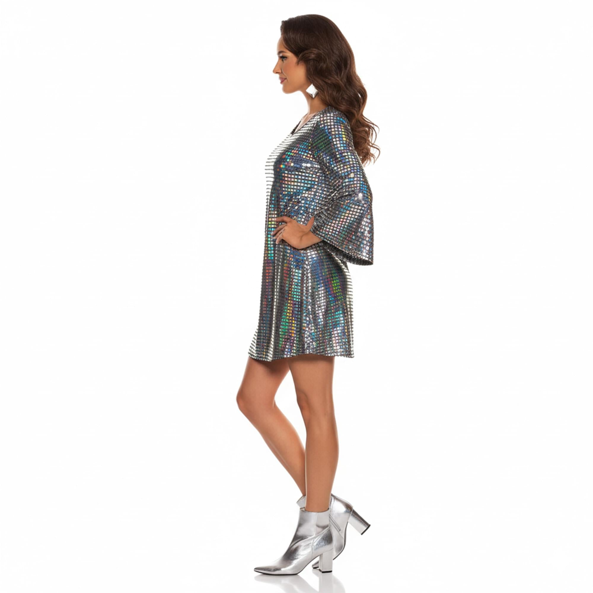 70s Hologram Adult Costume Mini Dress