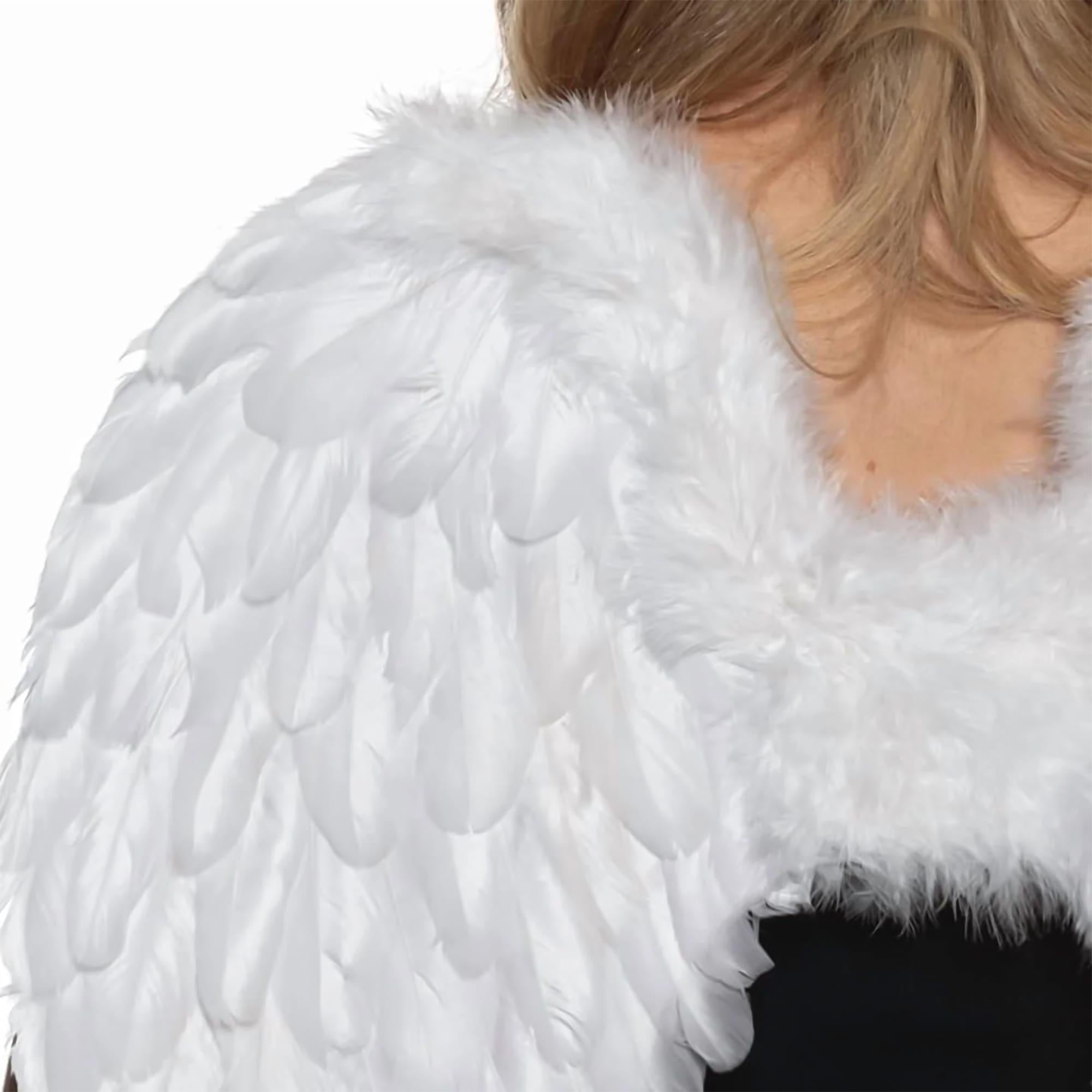 White Fluffy Feather Angel Adult Costume Wings