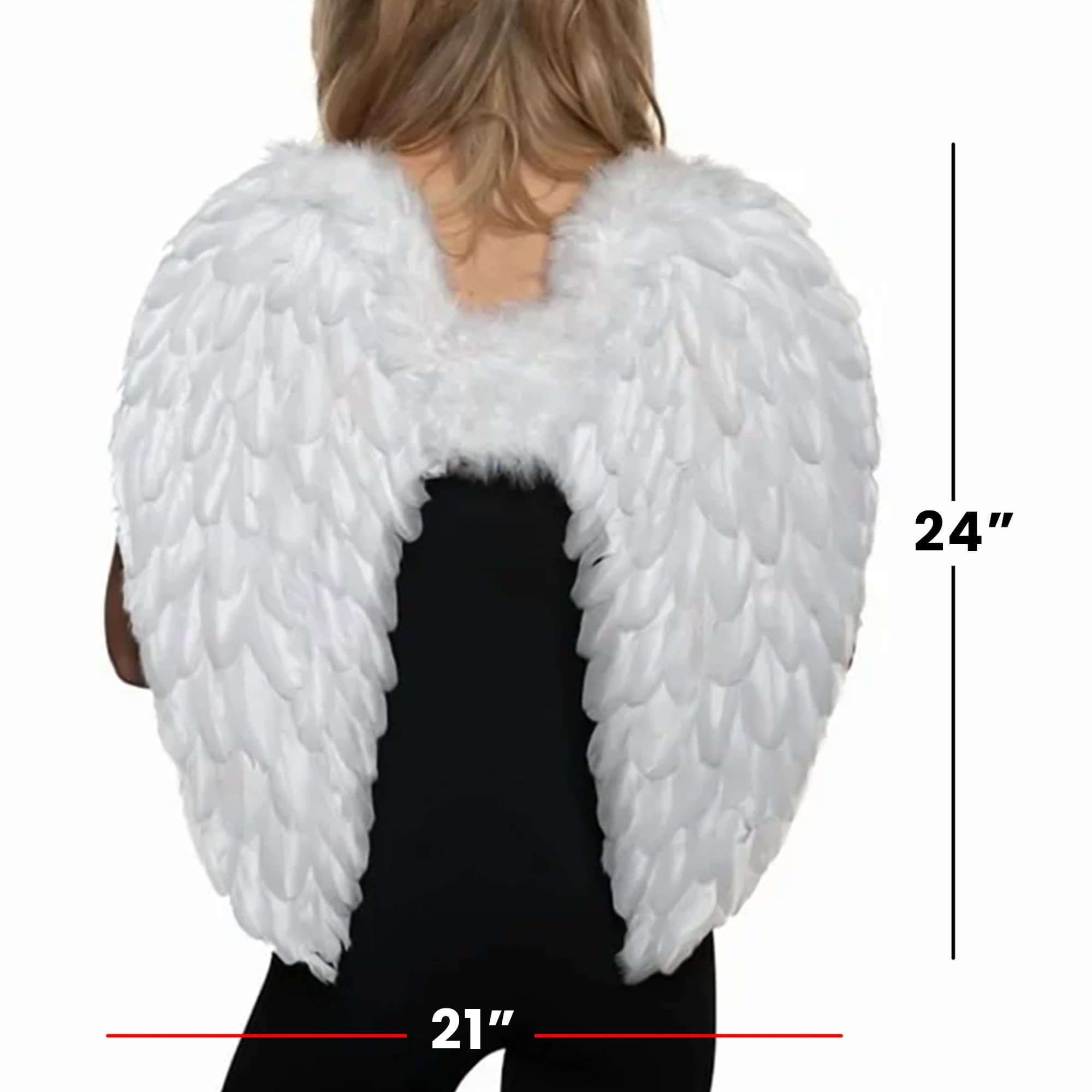 White Fluffy Feather Angel Adult Costume Wings