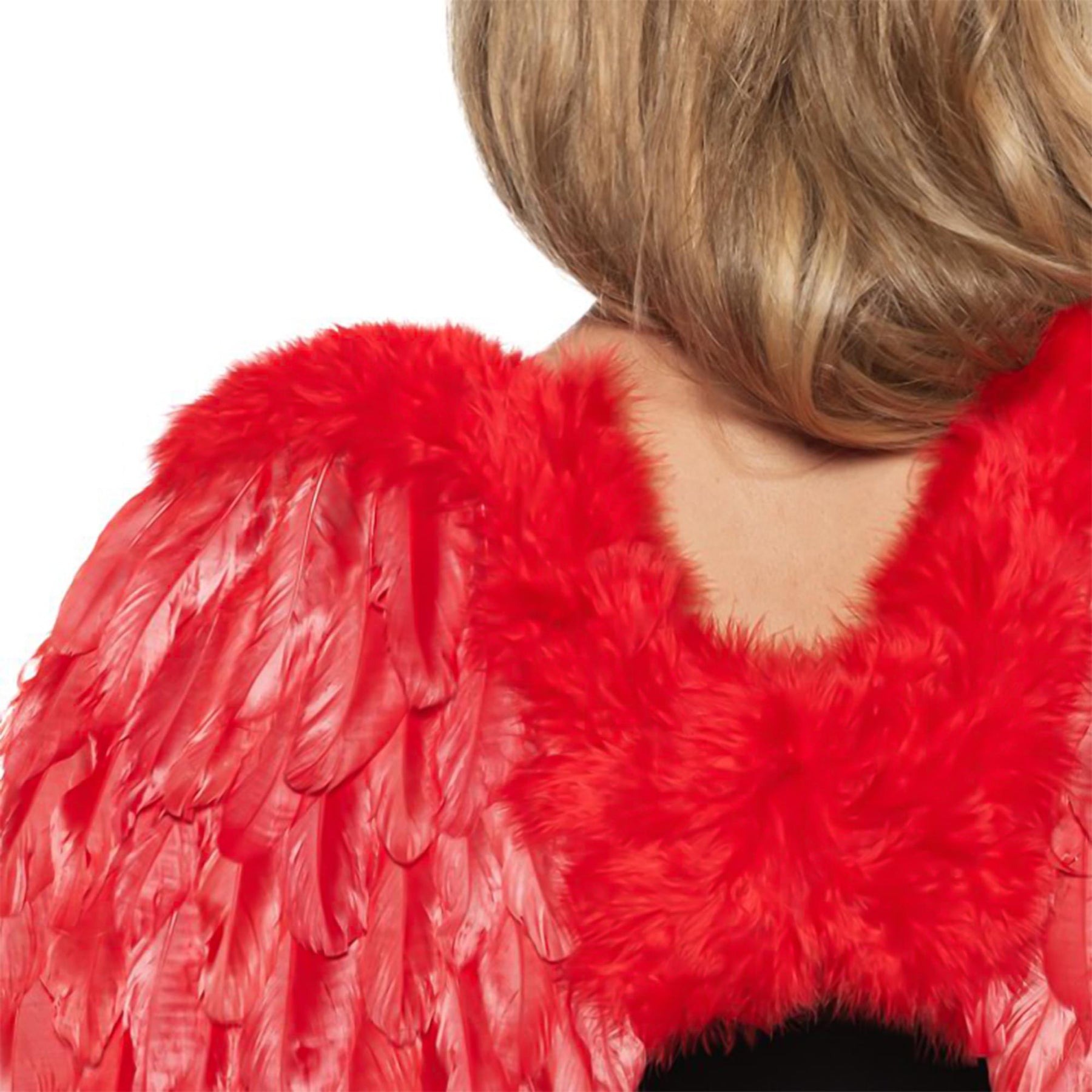 Red Fluffy Feather Angel Adult Costume Wings