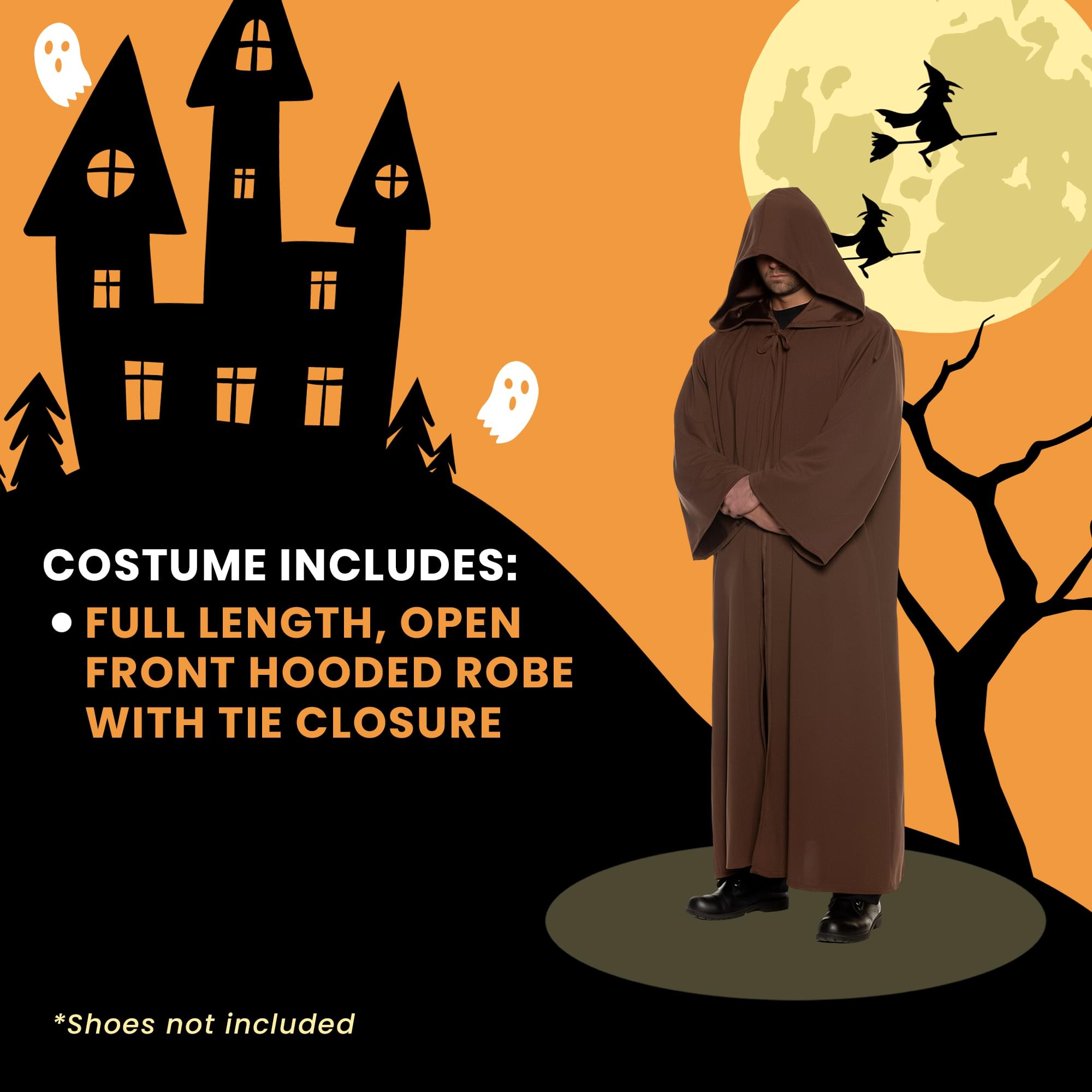 Brown Hooded Cloak Adult Costume