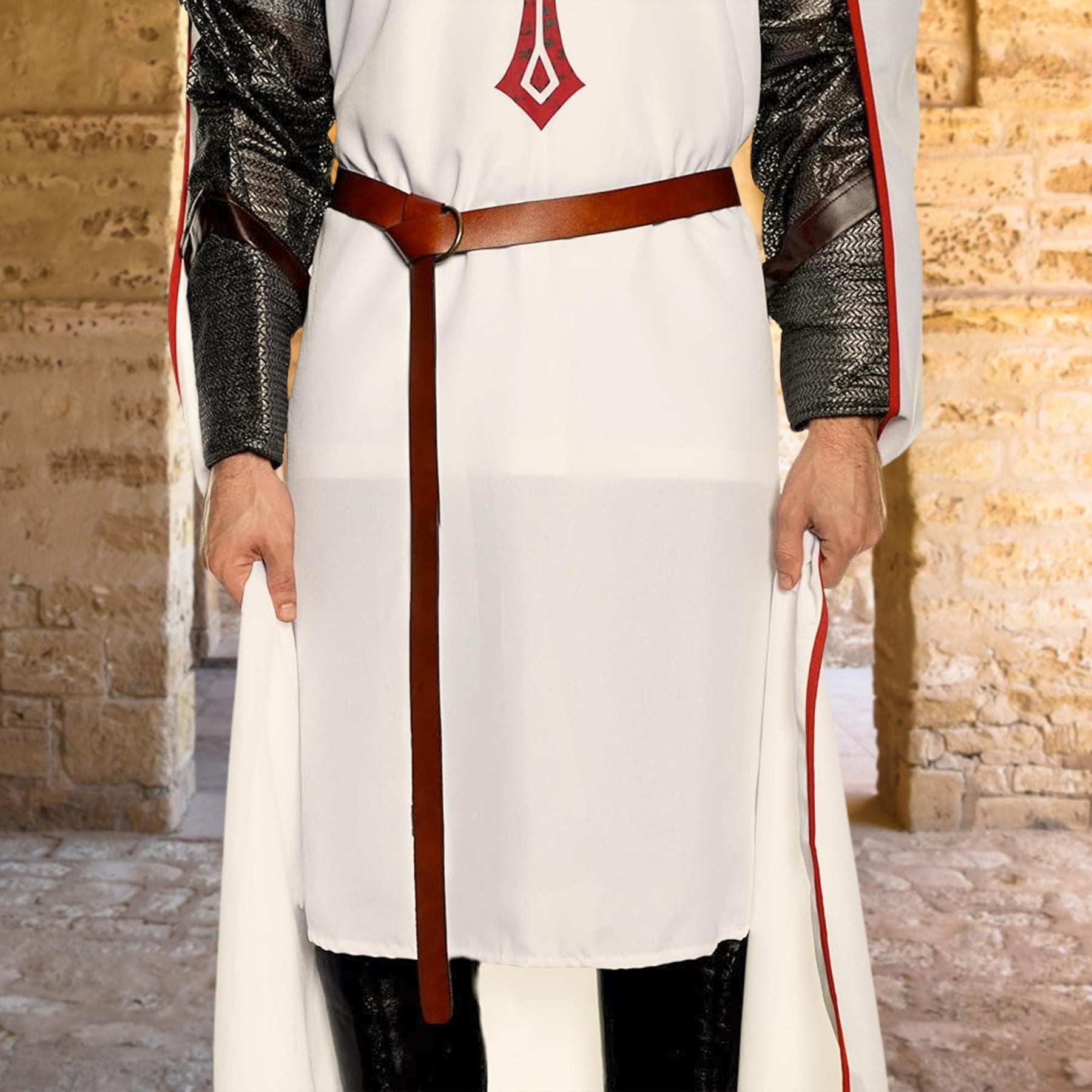 Medieval Brown Faux Leather Belt Adult Costume Accessory