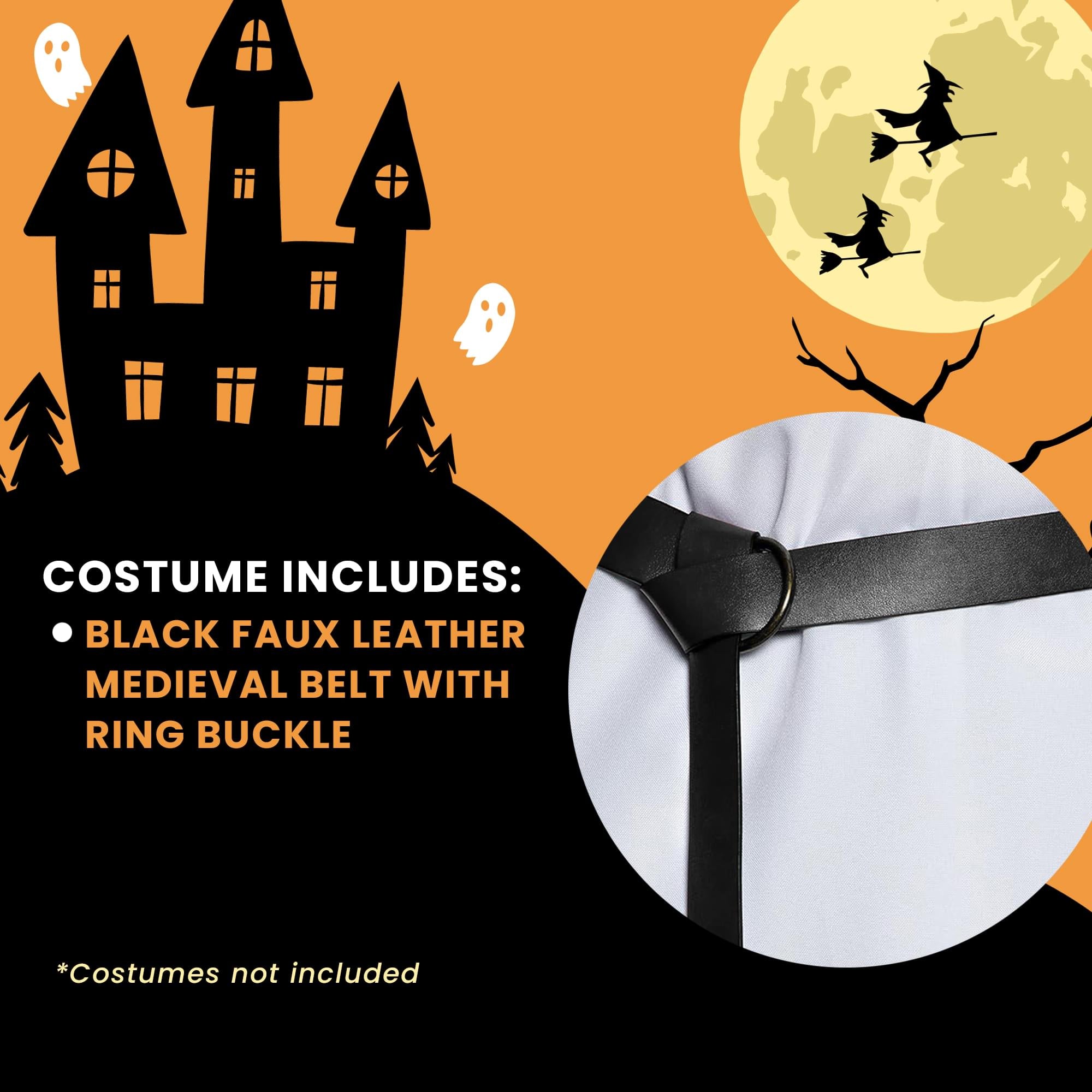 Medieval Black Faux Leather Belt Adult Costume Accessory