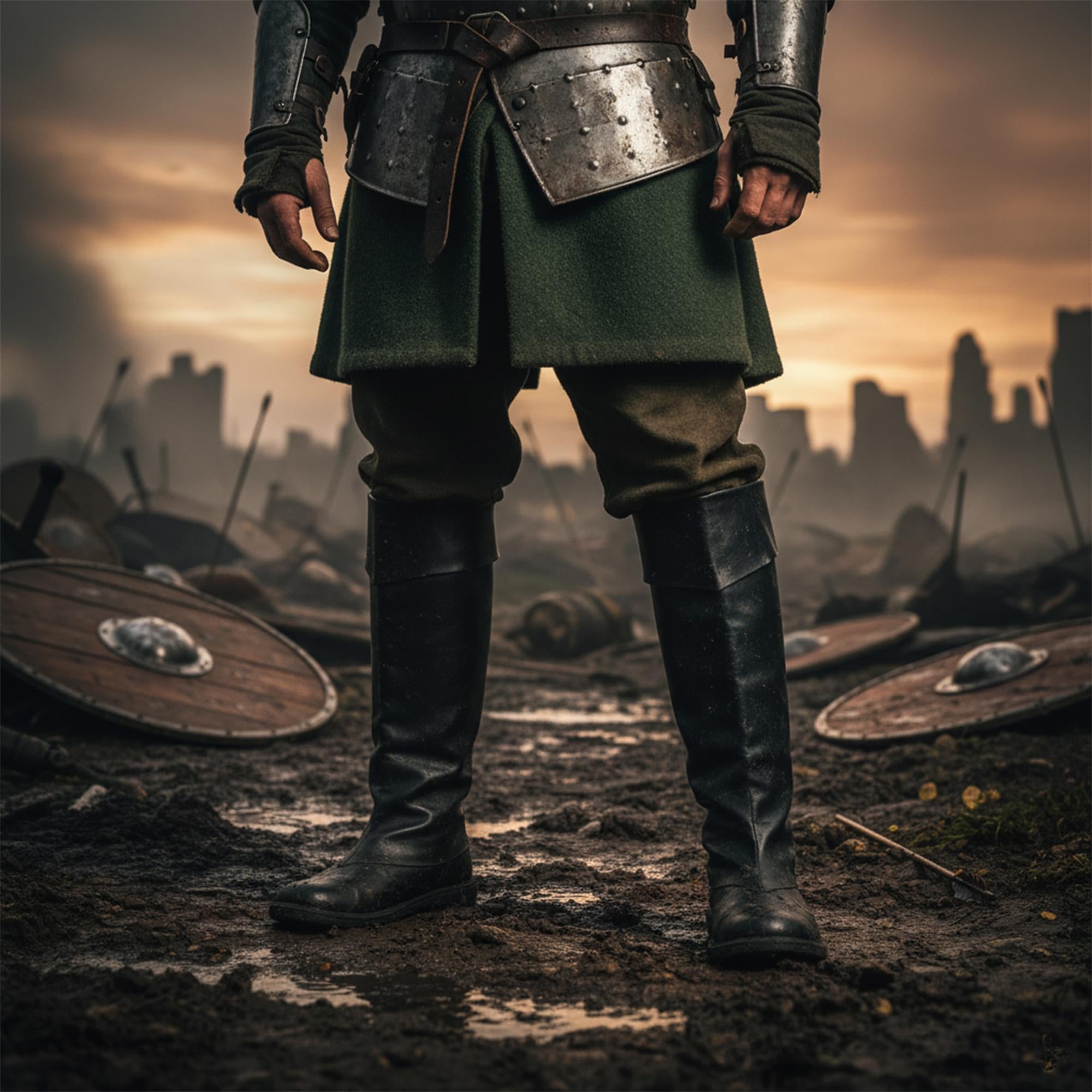 Black Faux Leather Adult Costume Boot Top Covers