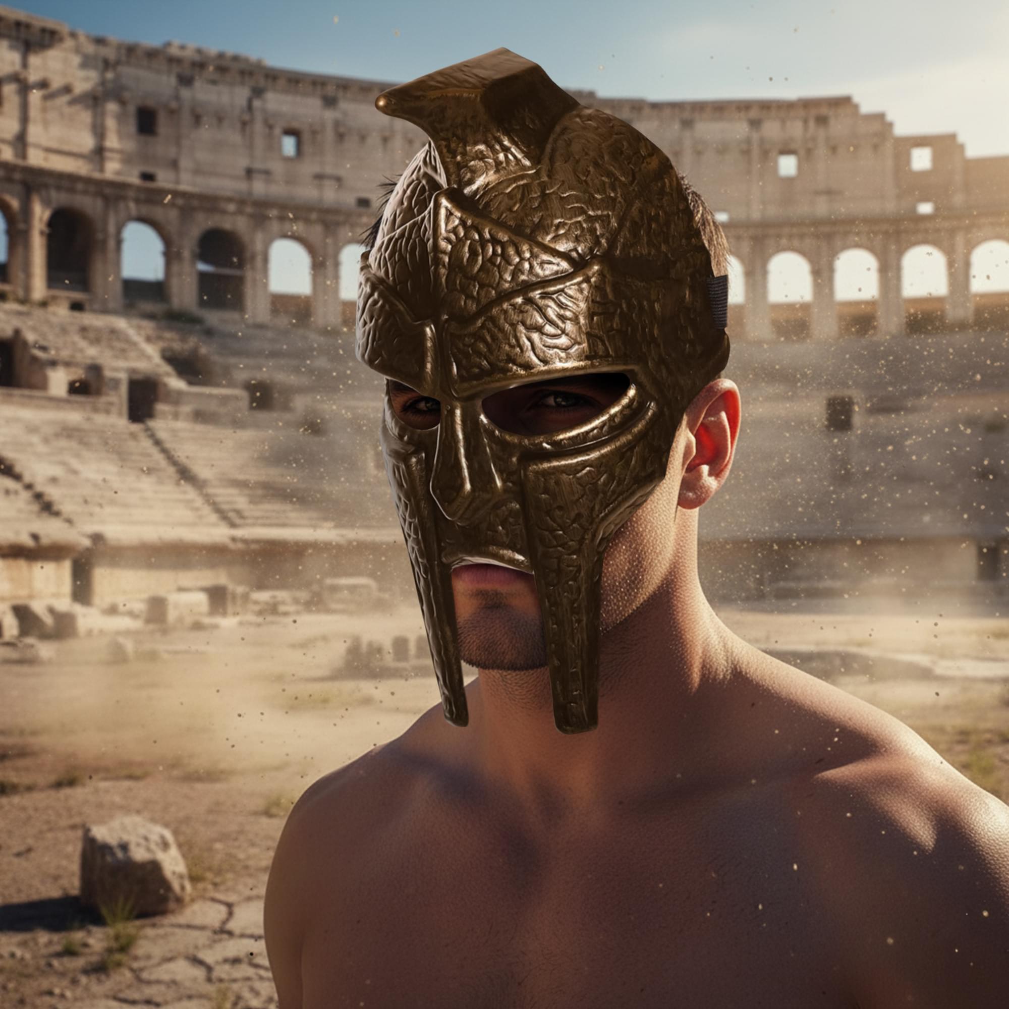 Bronze Roman Heavy Plastic Adult Costume Half Mask