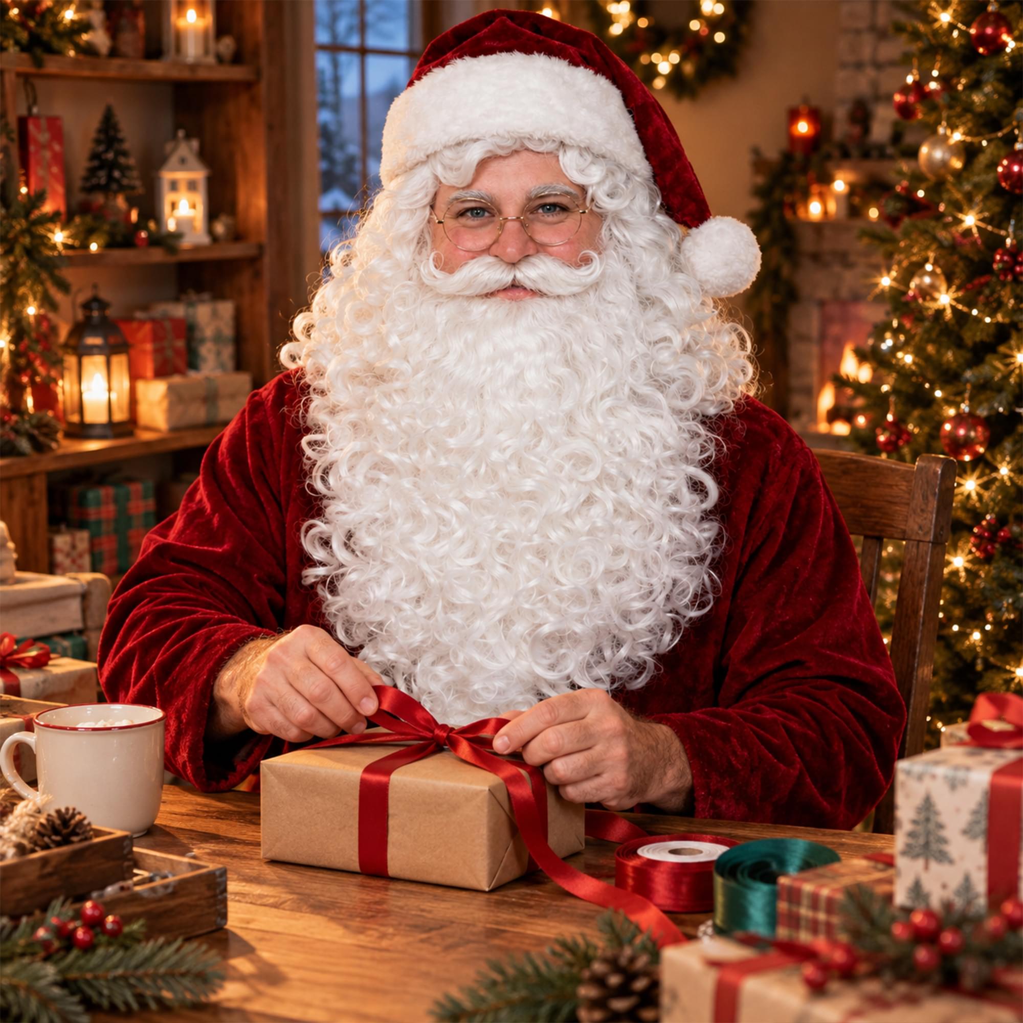 Santa Beard and Wig Set Adult Costume Accessory | One Size