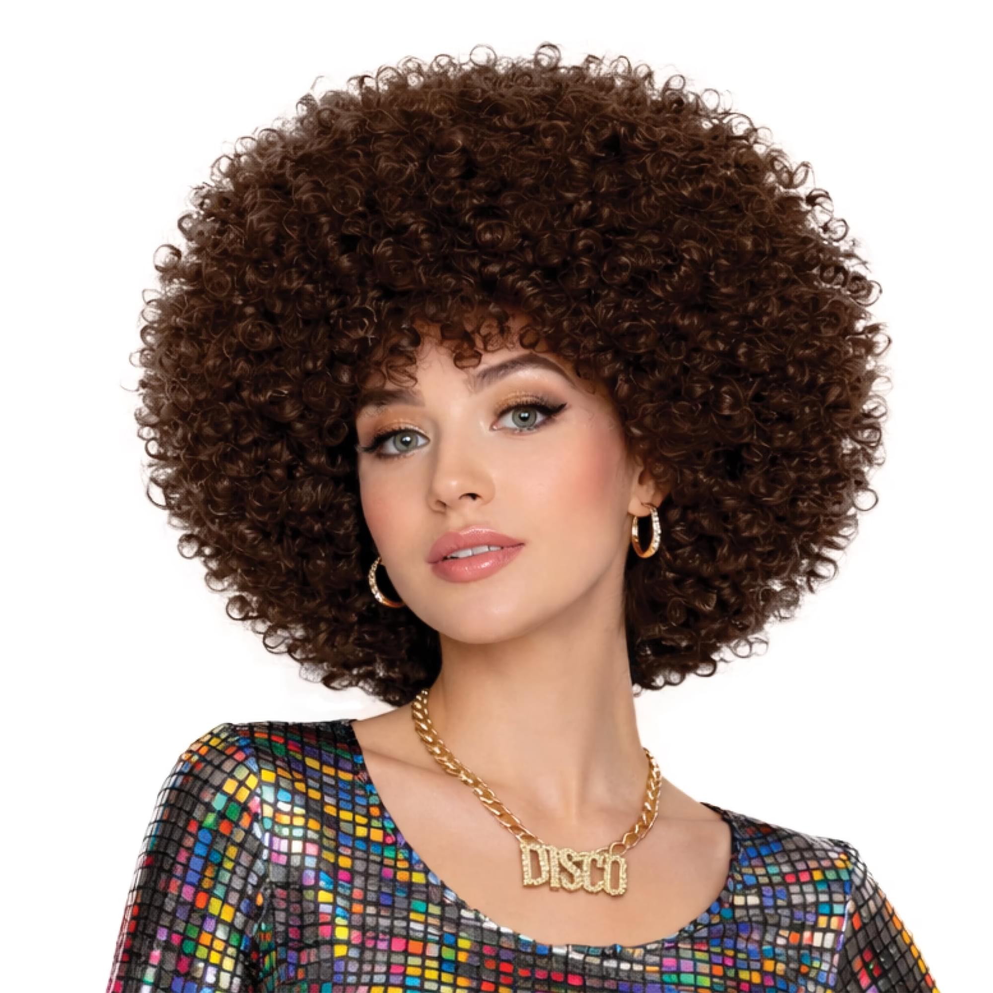 Brown Giant Afro Adult Costume Wig | One Size