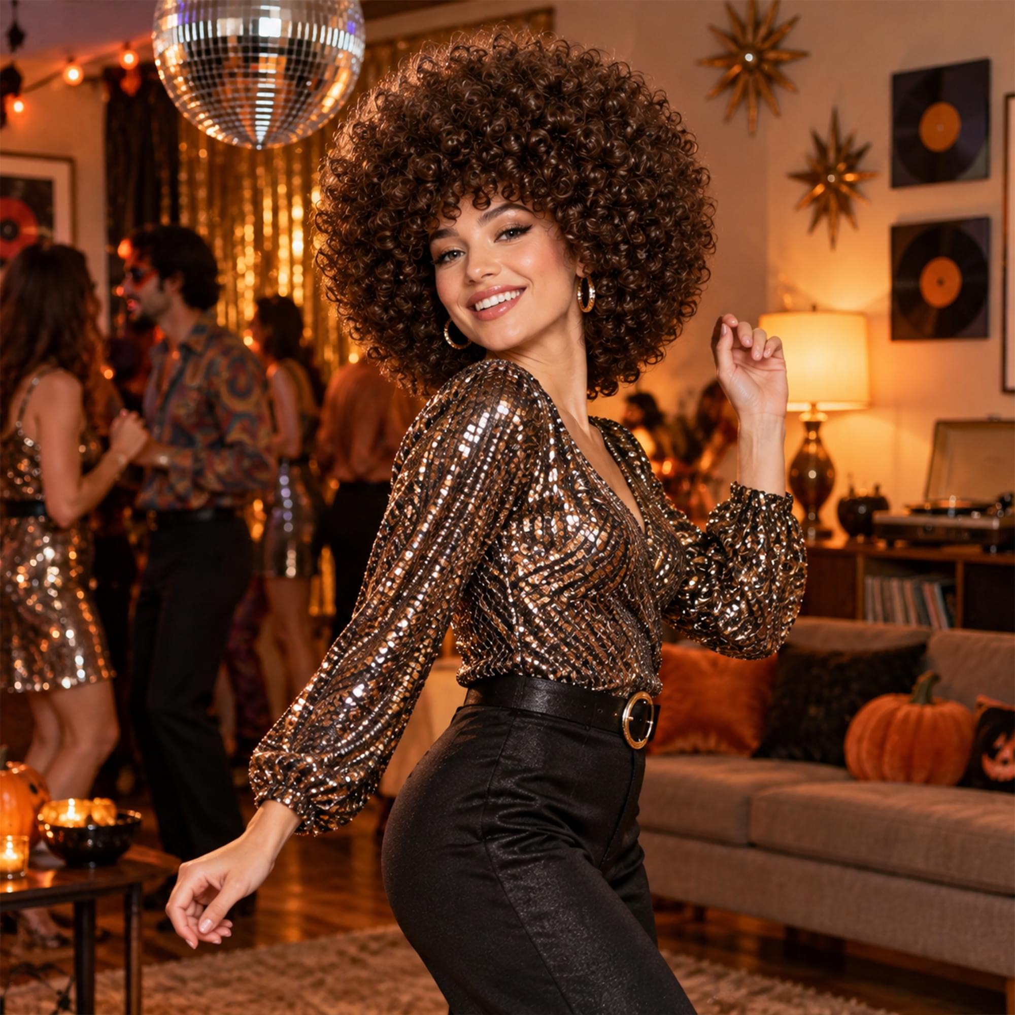 Brown Giant Afro Adult Costume Wig | One Size