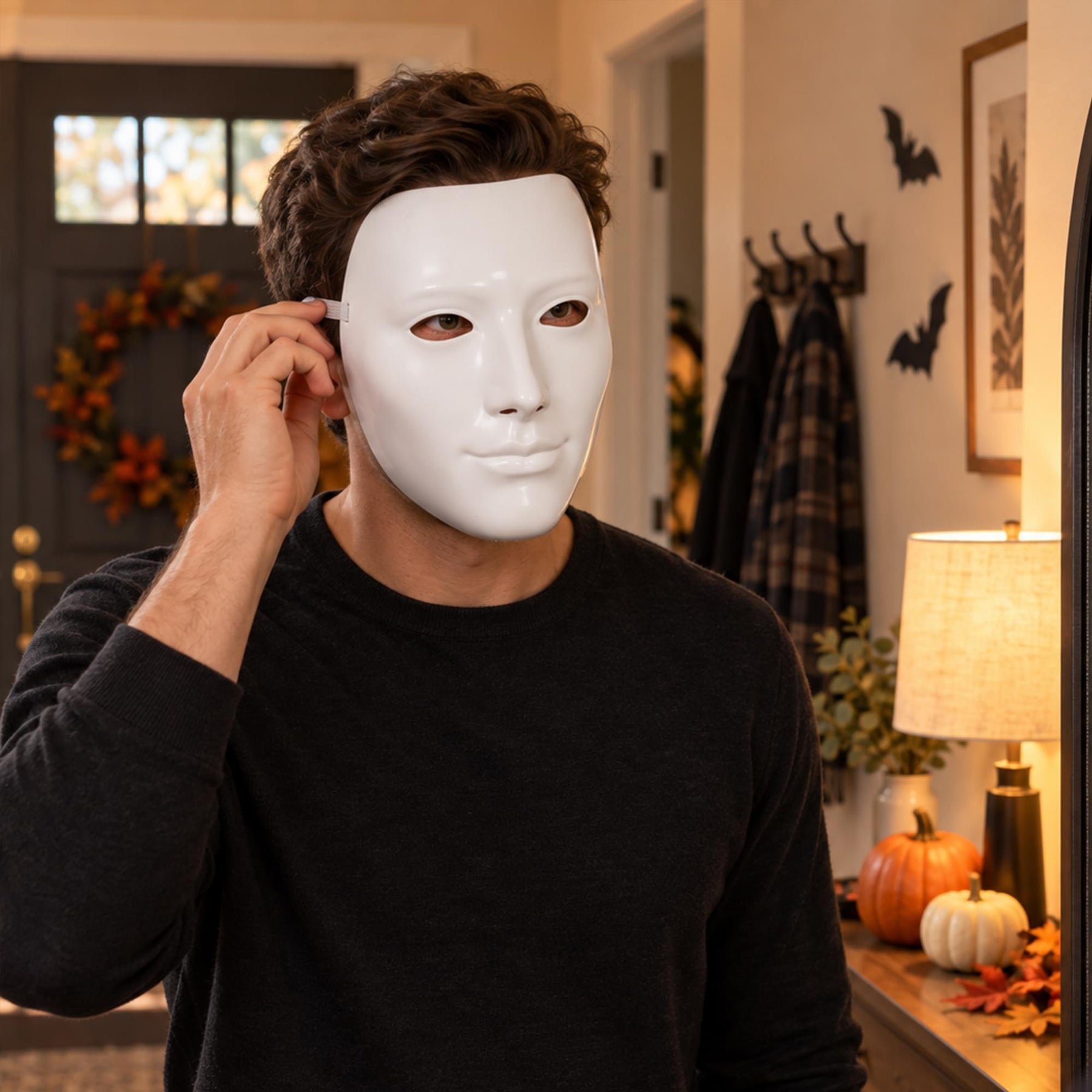 White Face Mask Adult Costume Accessory | One Size