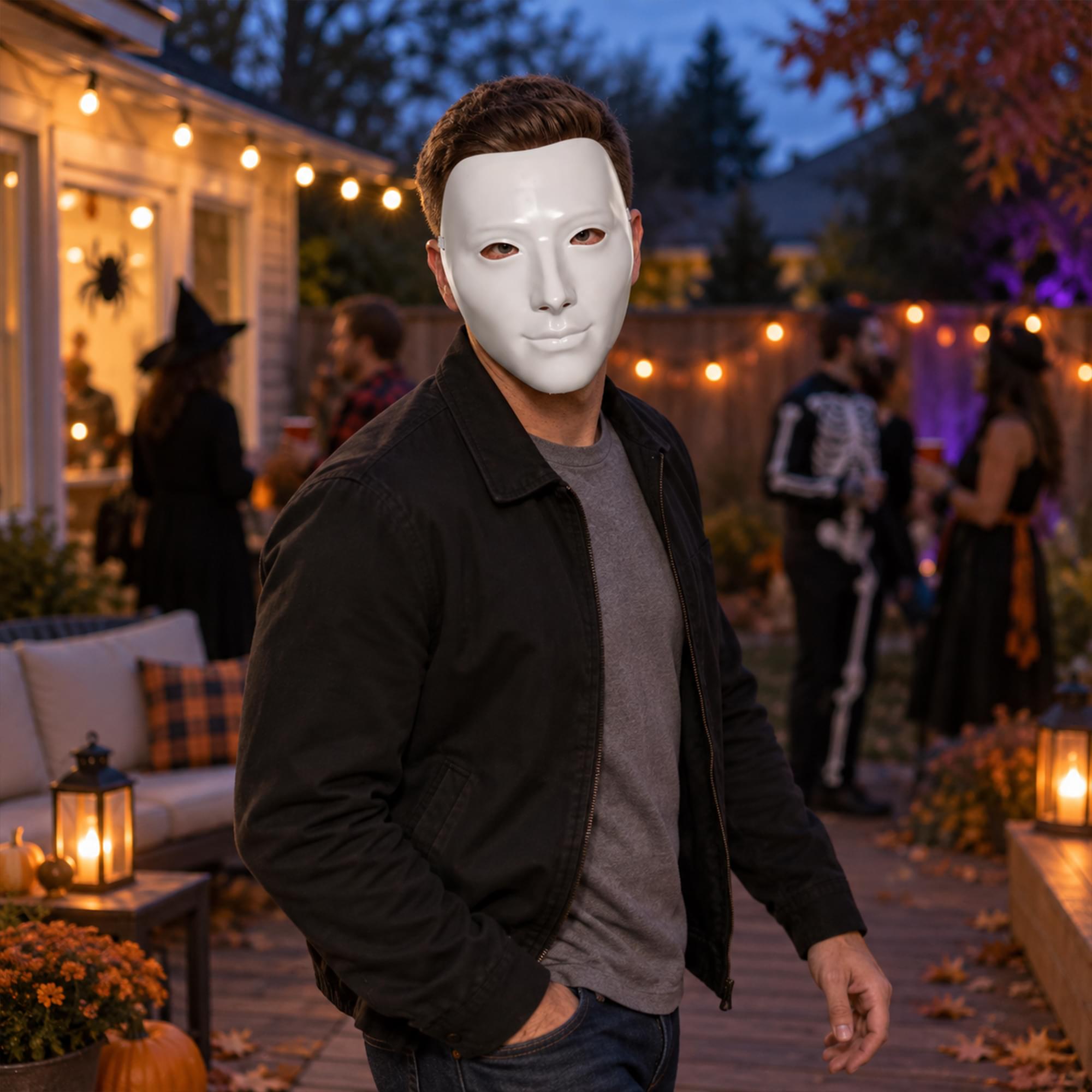 White Face Mask Adult Costume Accessory | One Size