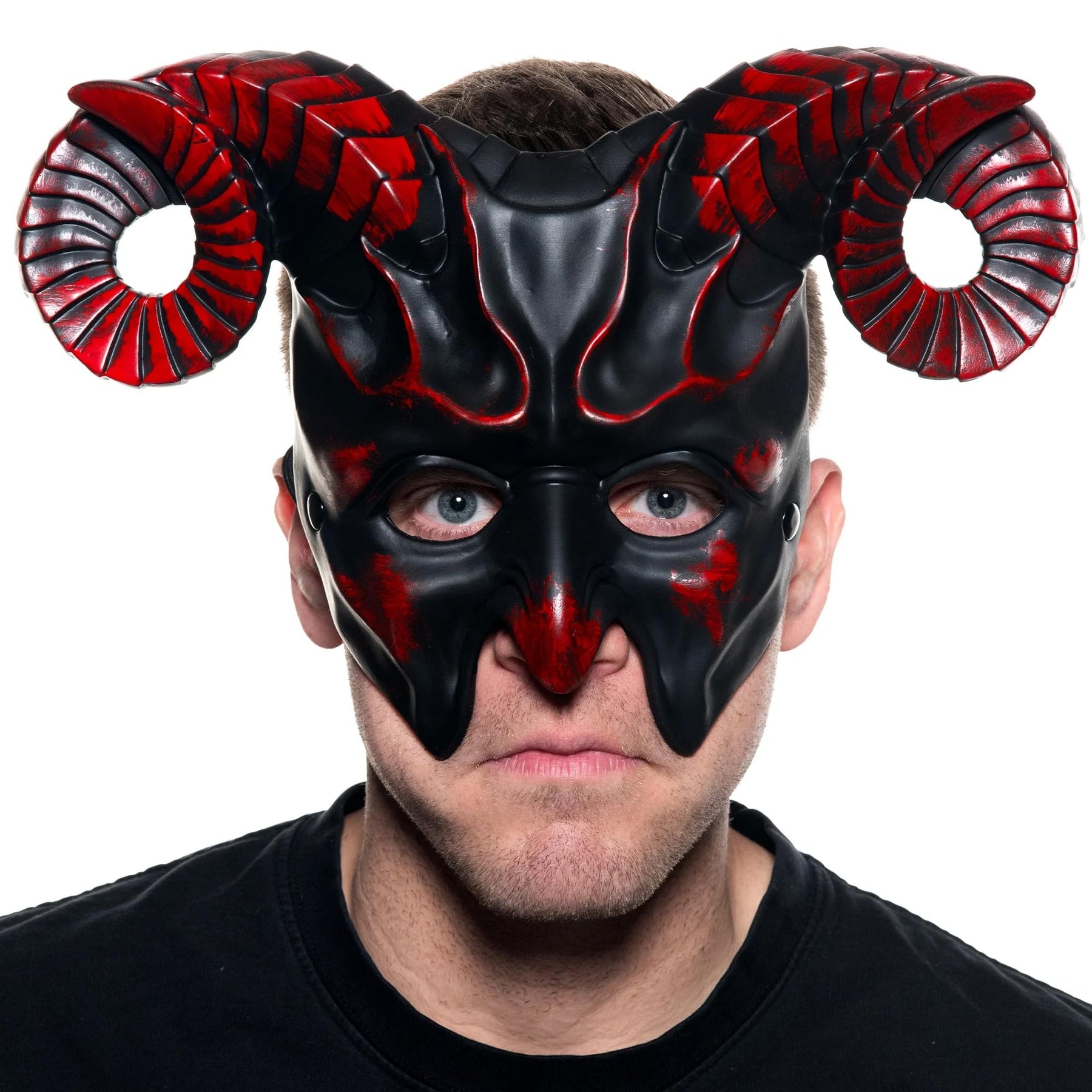 Black and Red Devil Mask Adult Costume Accessory | One Size
