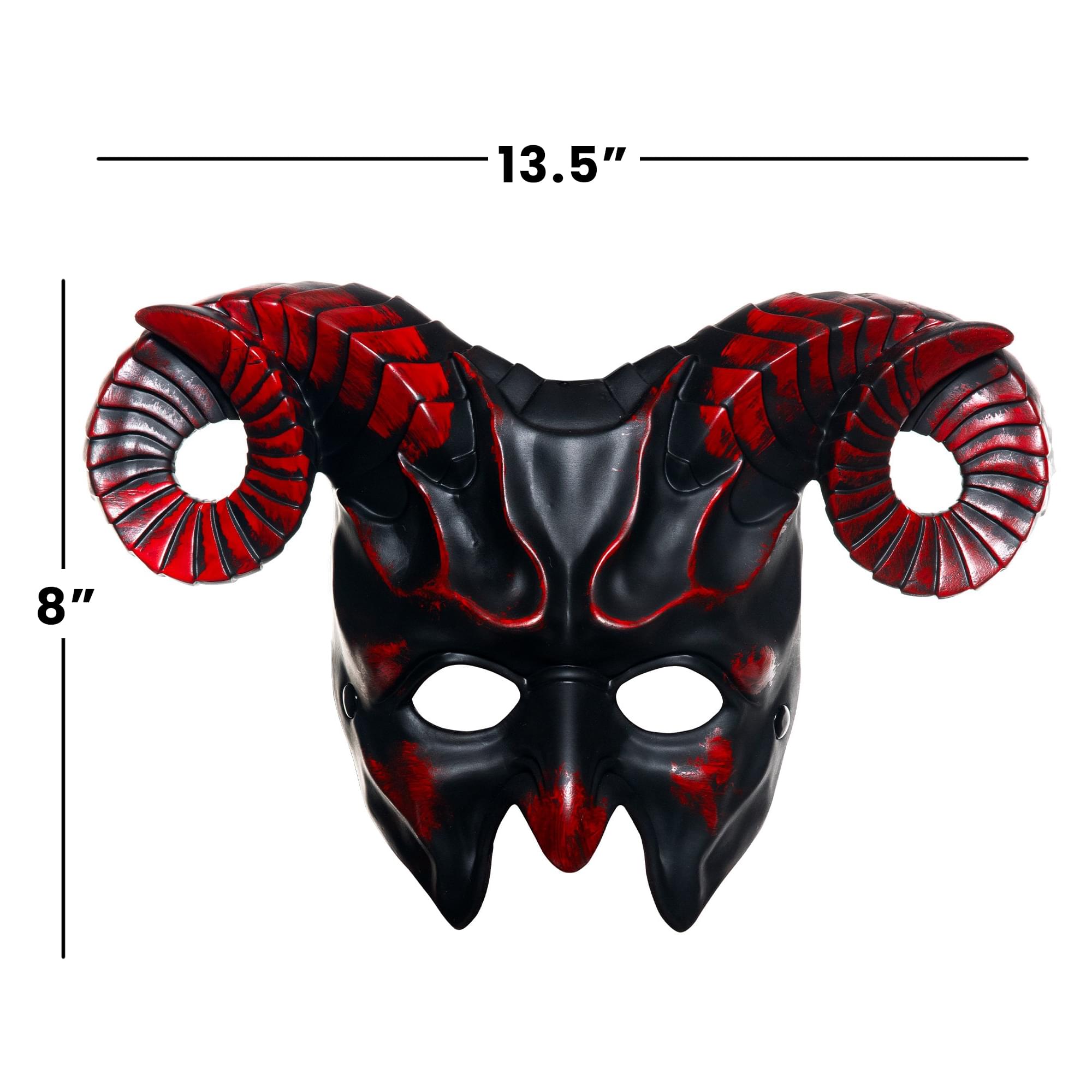 Black and Red Devil Mask Adult Costume Accessory | One Size