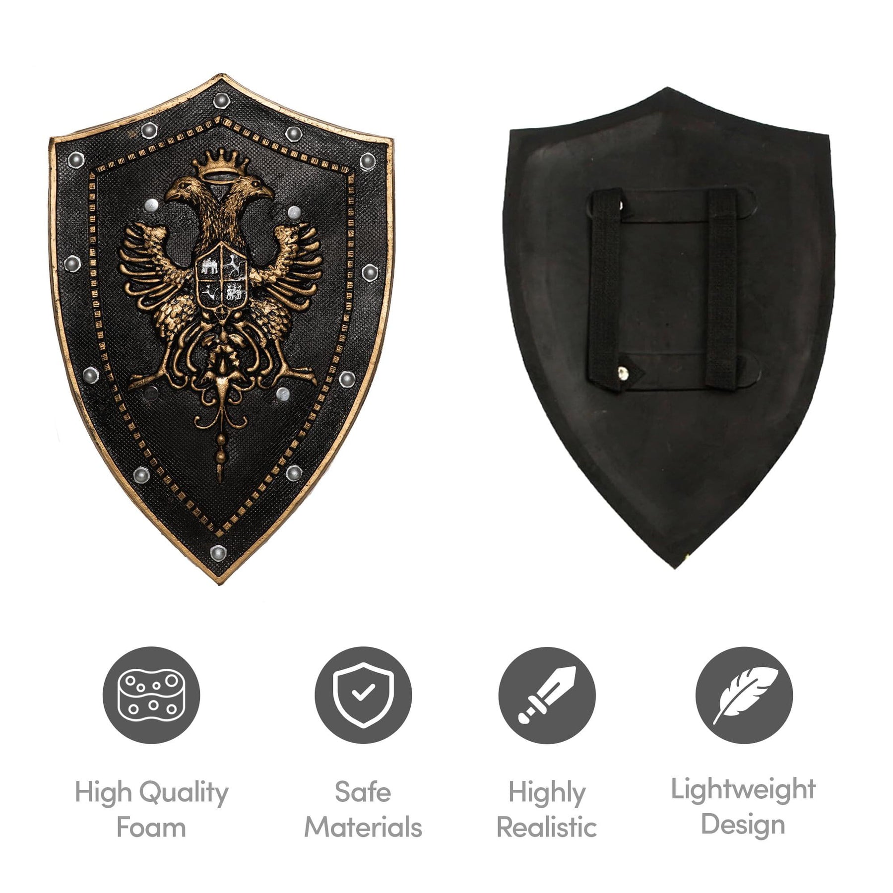 Black Shield with Double Eagle Adult Costume Accessory | One Size