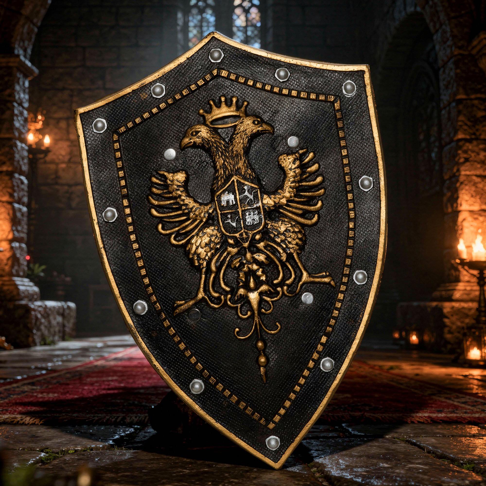 Black Shield with Double Eagle Adult Costume Accessory | One Size
