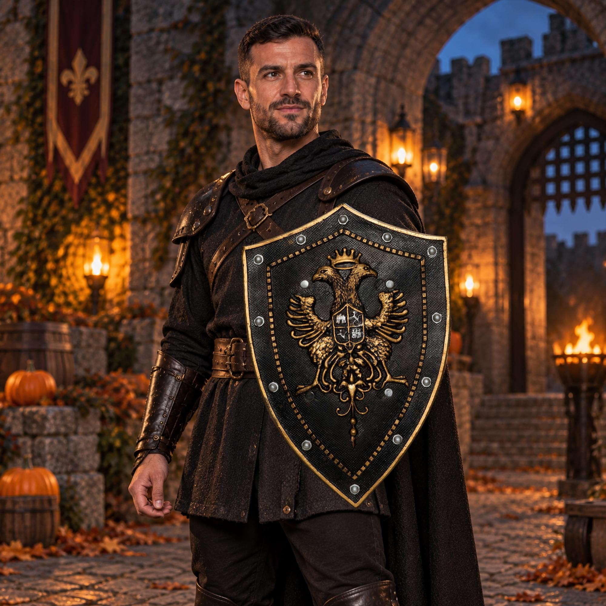 Black Shield with Double Eagle Adult Costume Accessory | One Size