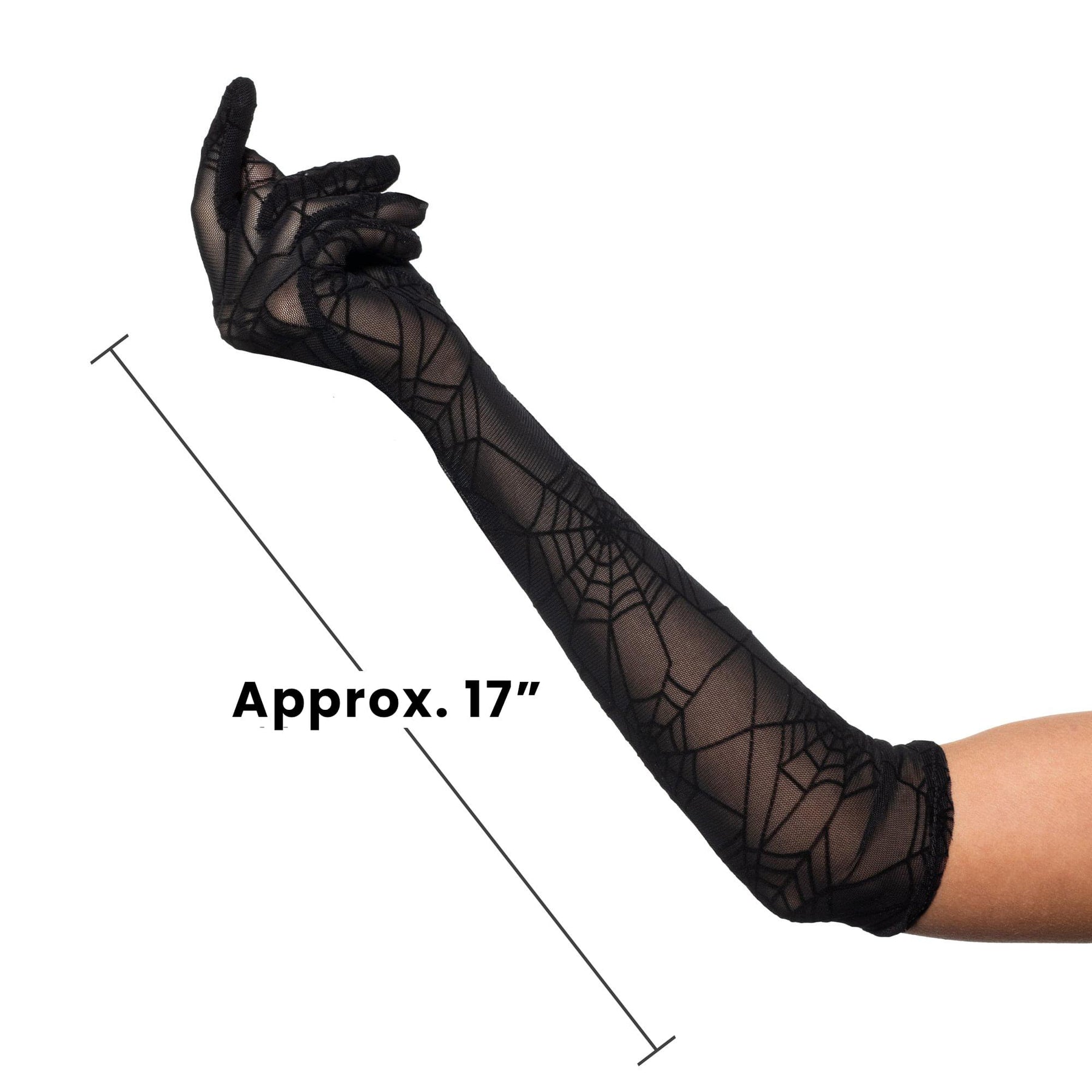 Spiderweb Lace Elbow Length Adult Costume Gloves | One Size