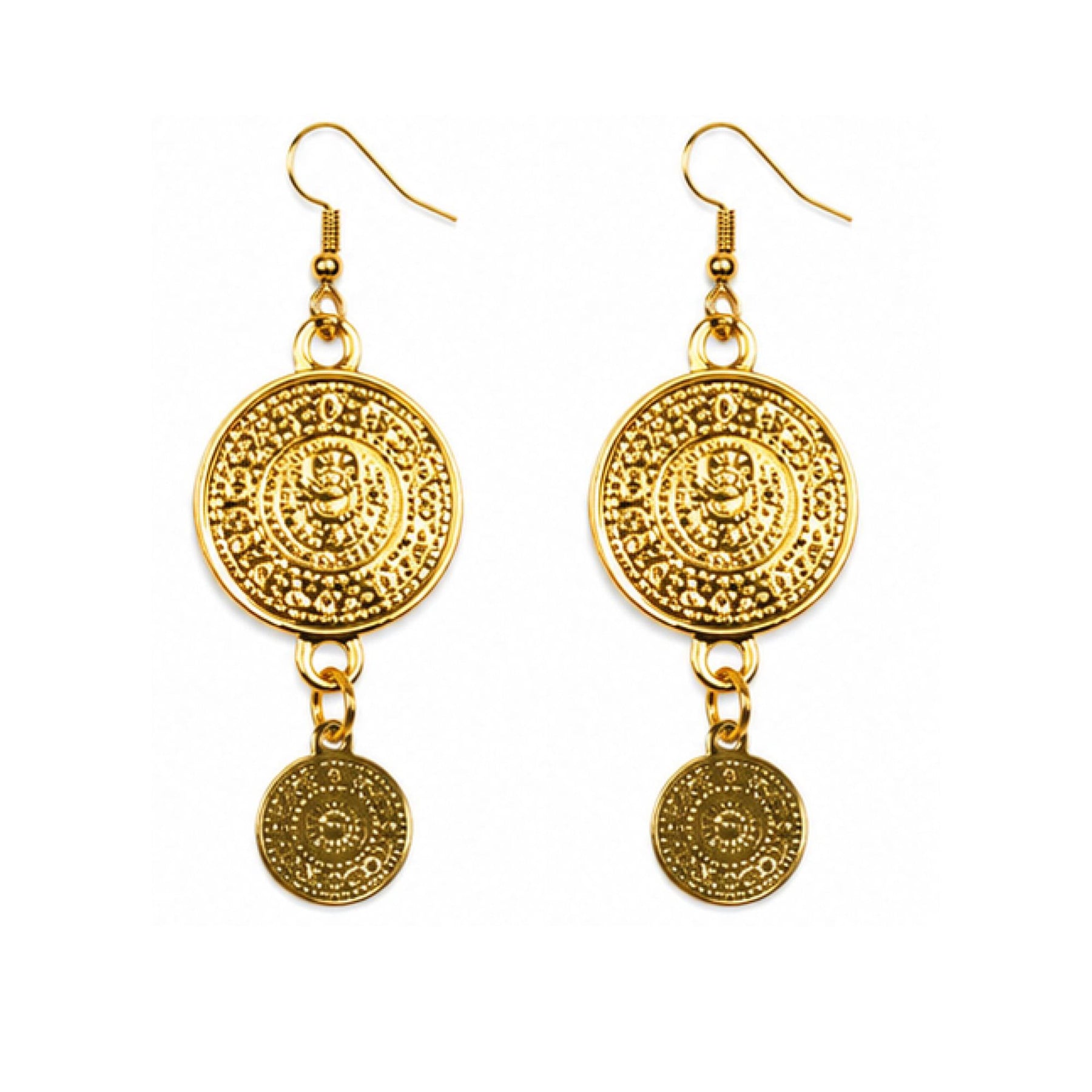 Gold Coin Necklace and Earrings Adult Costume Accessory Set