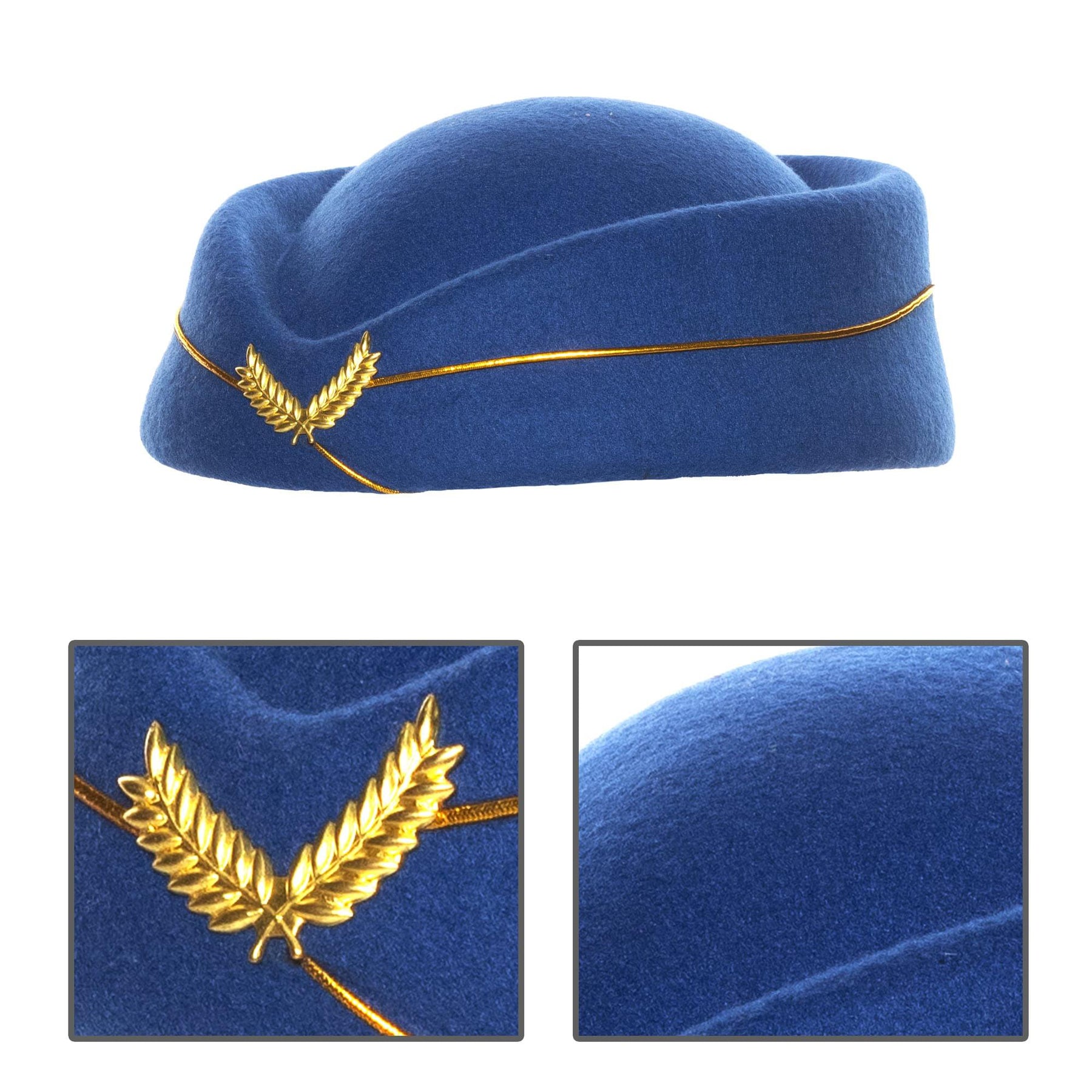 Blue Stewardess Hat Adult Costume Accessory | One Size