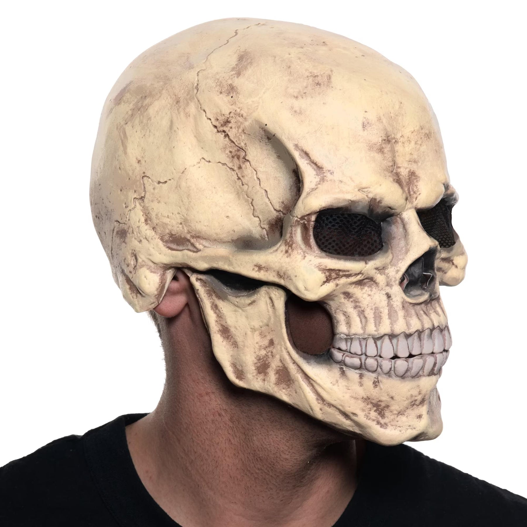 Skull Mask with Moving Mouth Adult Costume Accessory | One Size