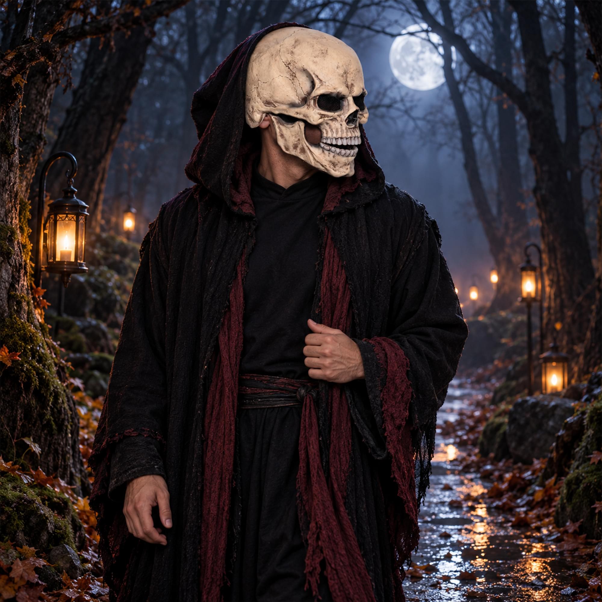 Skull Mask with Moving Mouth Adult Costume Accessory | One Size
