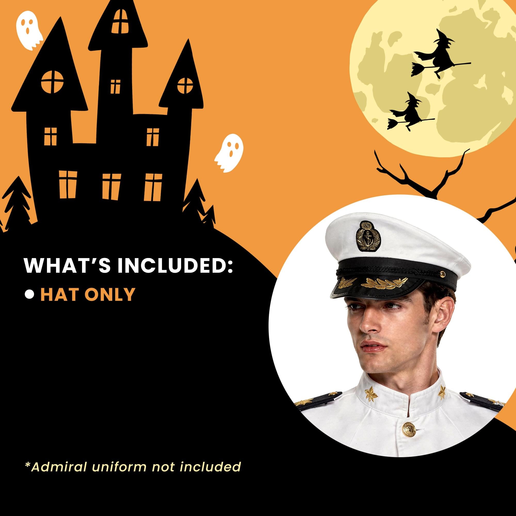 Admiral Hat Adult Costume Accessory | One Size