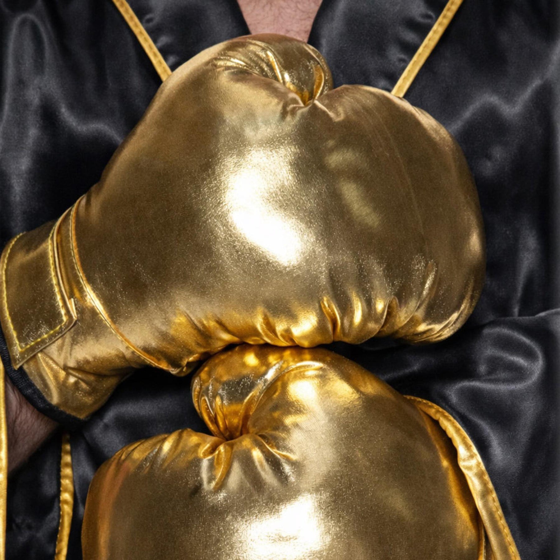 Gold Boxing Gloves Adult Costume Accessory | One Size
