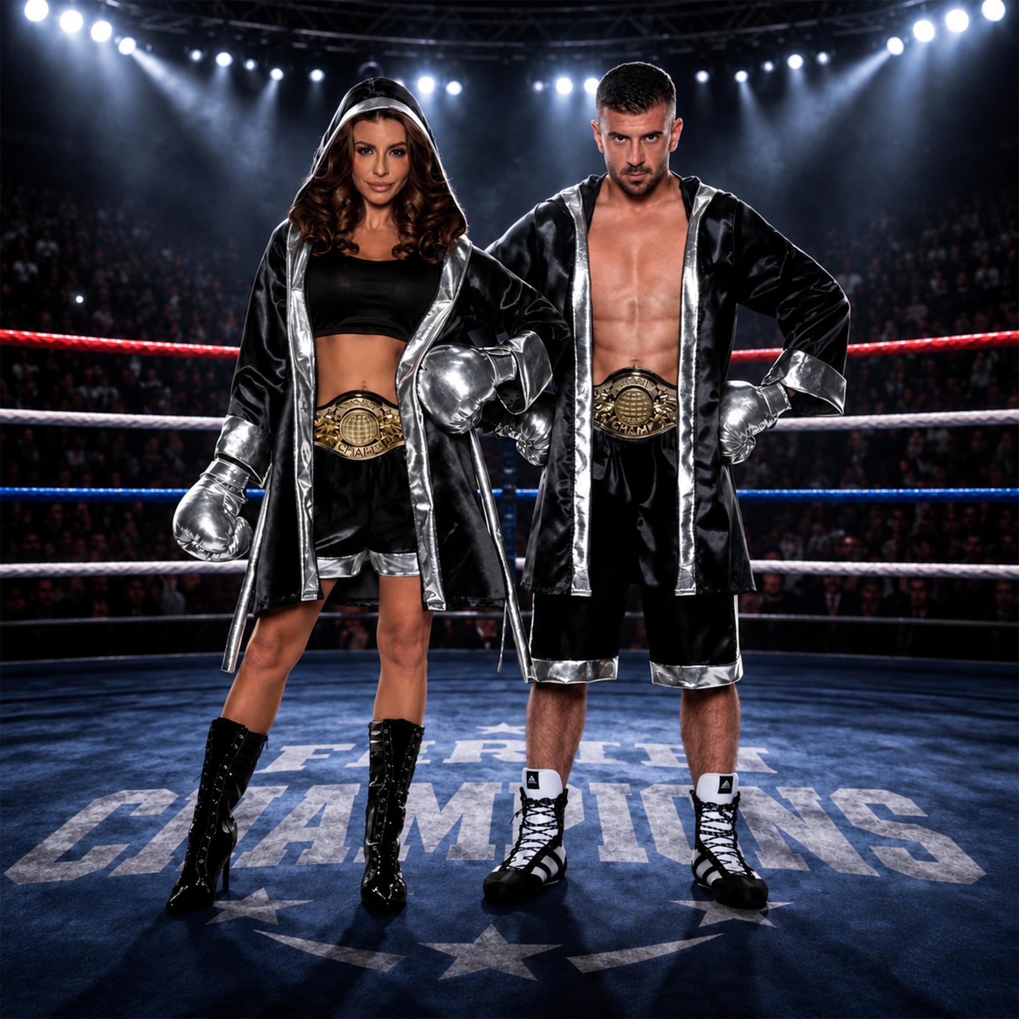 Silver Boxing Gloves Adult Costume Accessory | One Size
