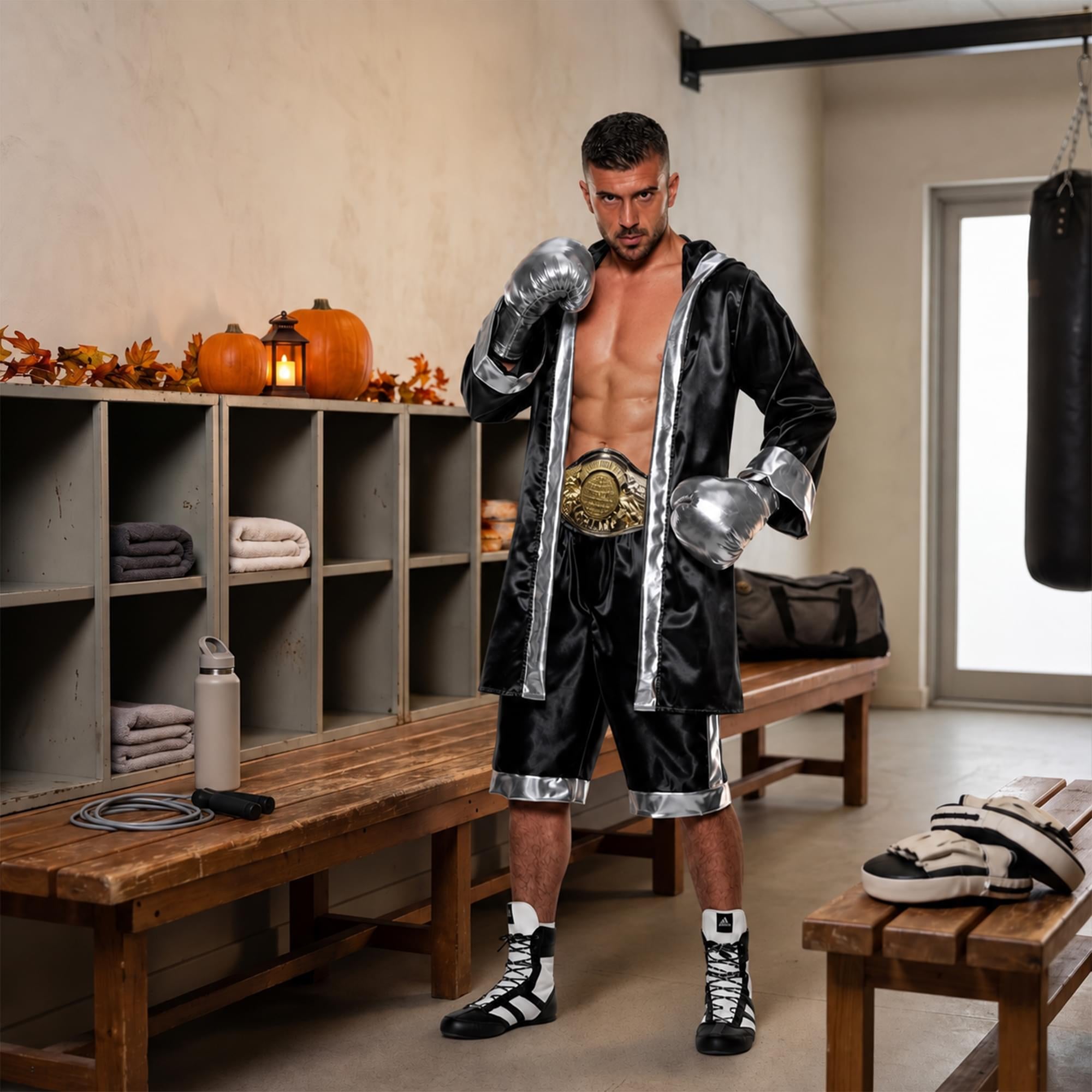 Silver Boxing Gloves Adult Costume Accessory | One Size