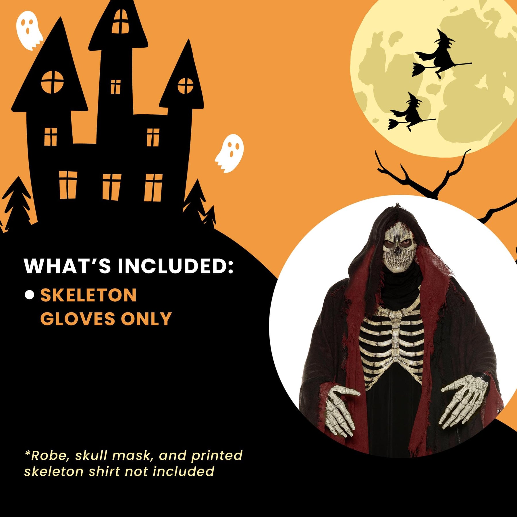 Skeleton Hands Adult Costume Accessory | One Size
