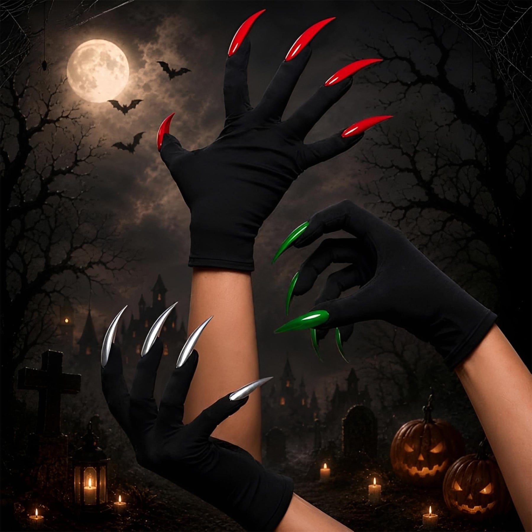 Silver Claw Gloves Adult Costume Accessory | One Size