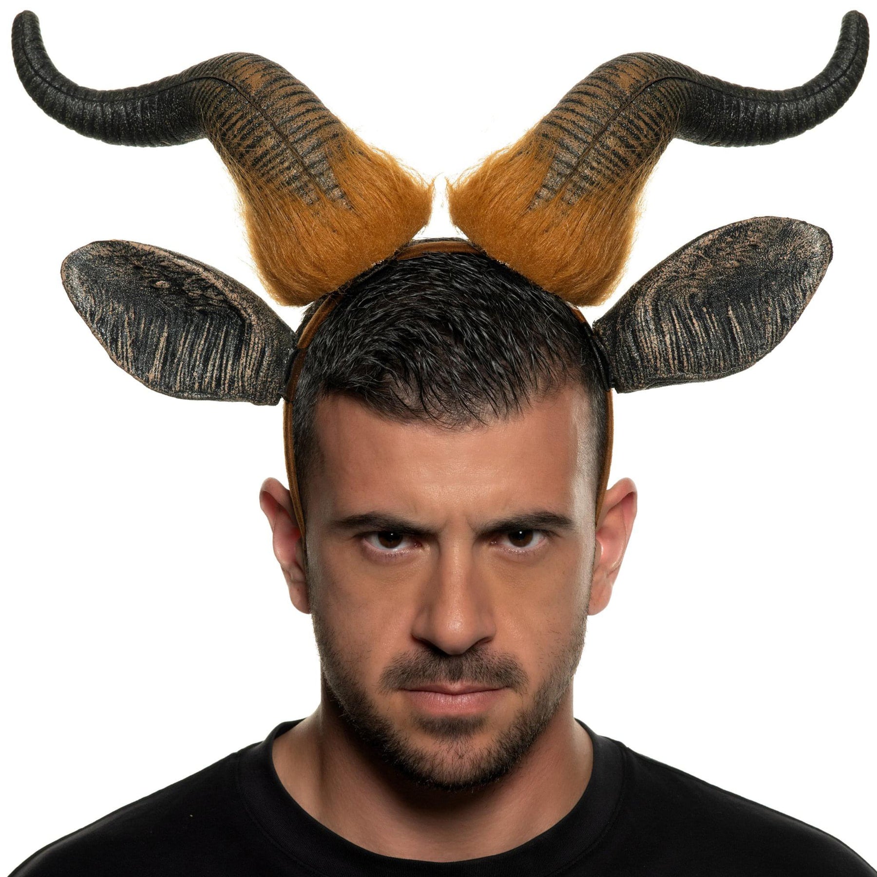 Foam Bull Horns with Ears Adult Costume Headband | One Size