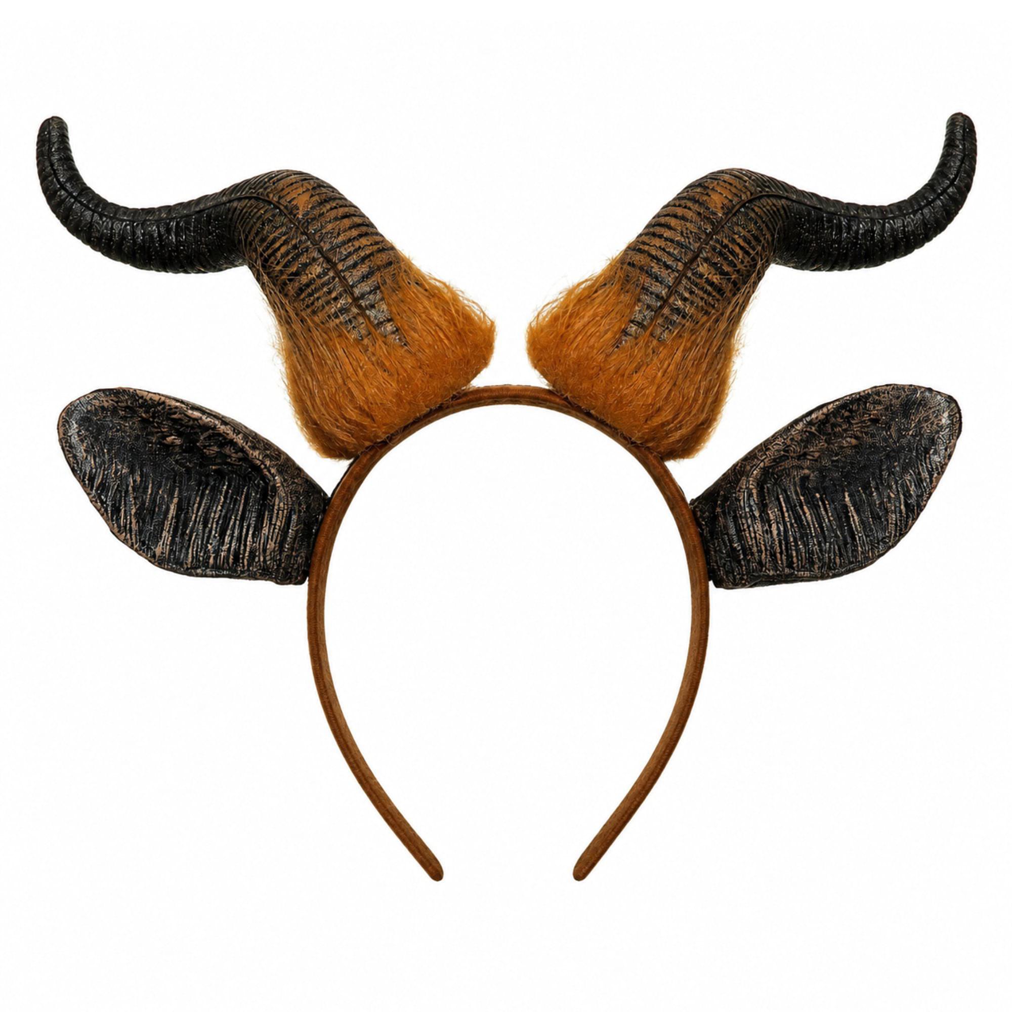Foam Bull Horns with Ears Adult Costume Headband | One Size