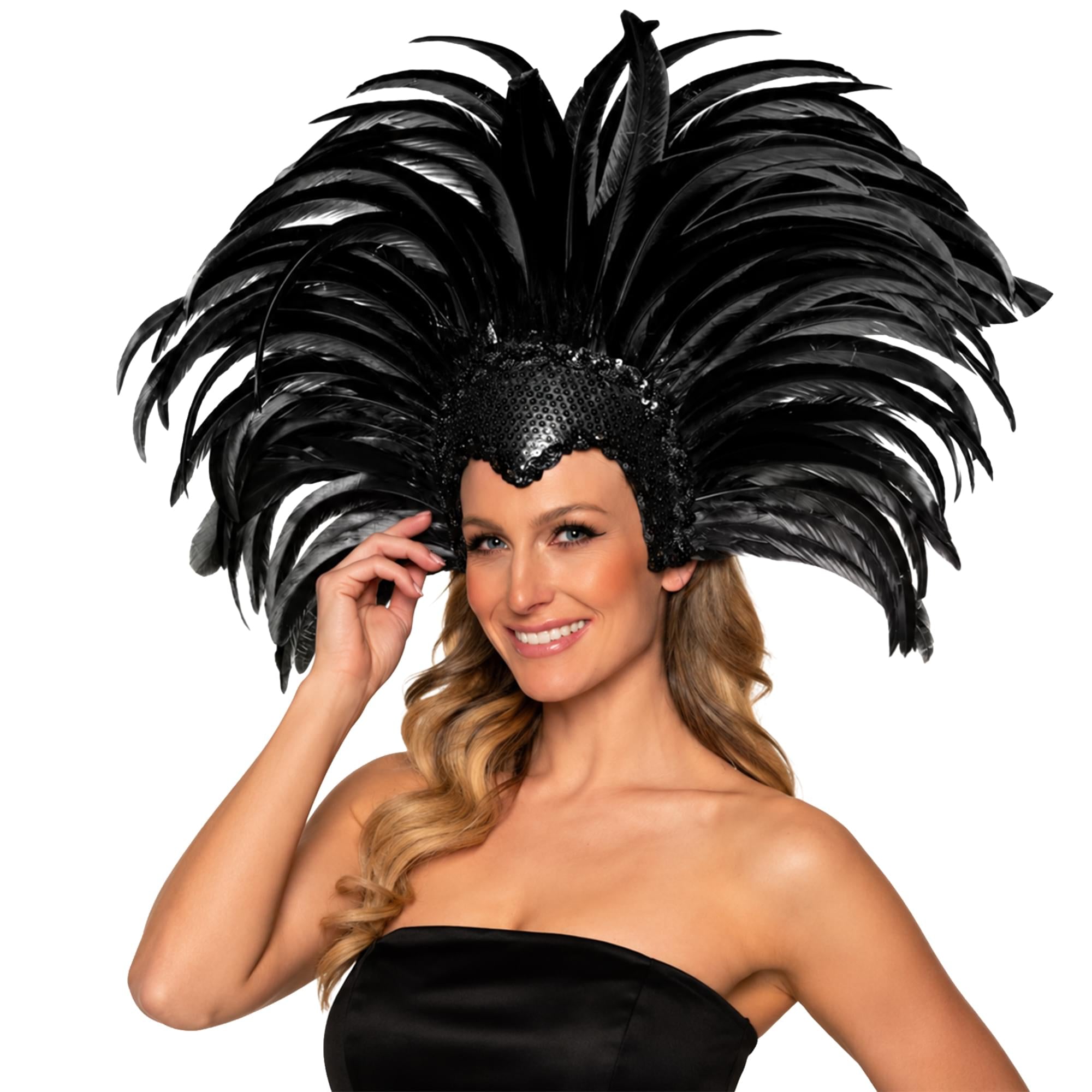 Showgirl Headband With Coch Feathers Costume Accessory | One Size