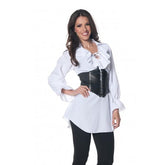 Pirate Adult Costume White Laced-Front Blouse