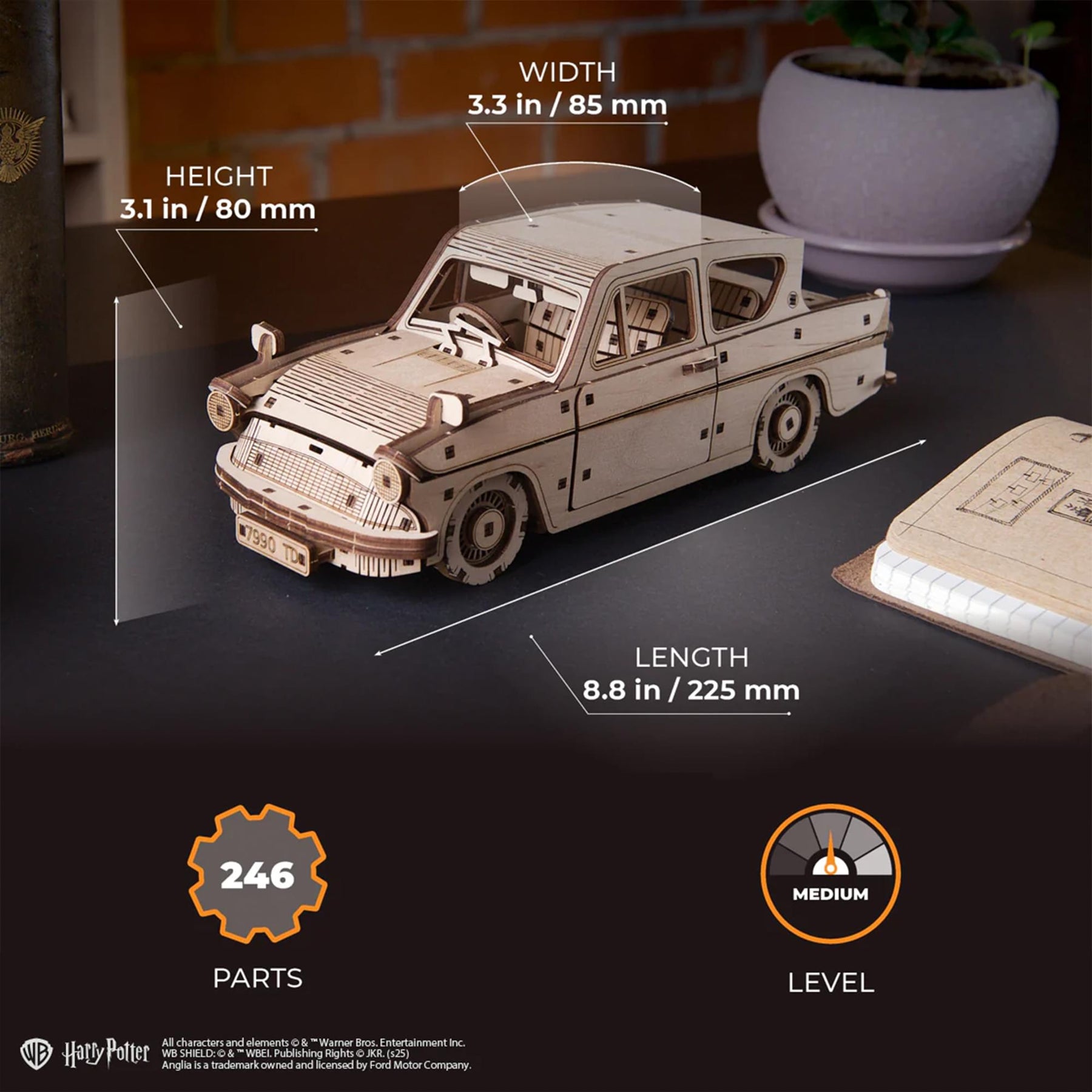Harry Potter Flying Ford Anglia 3D Wooden Puzzle Mechanical Model Kit
