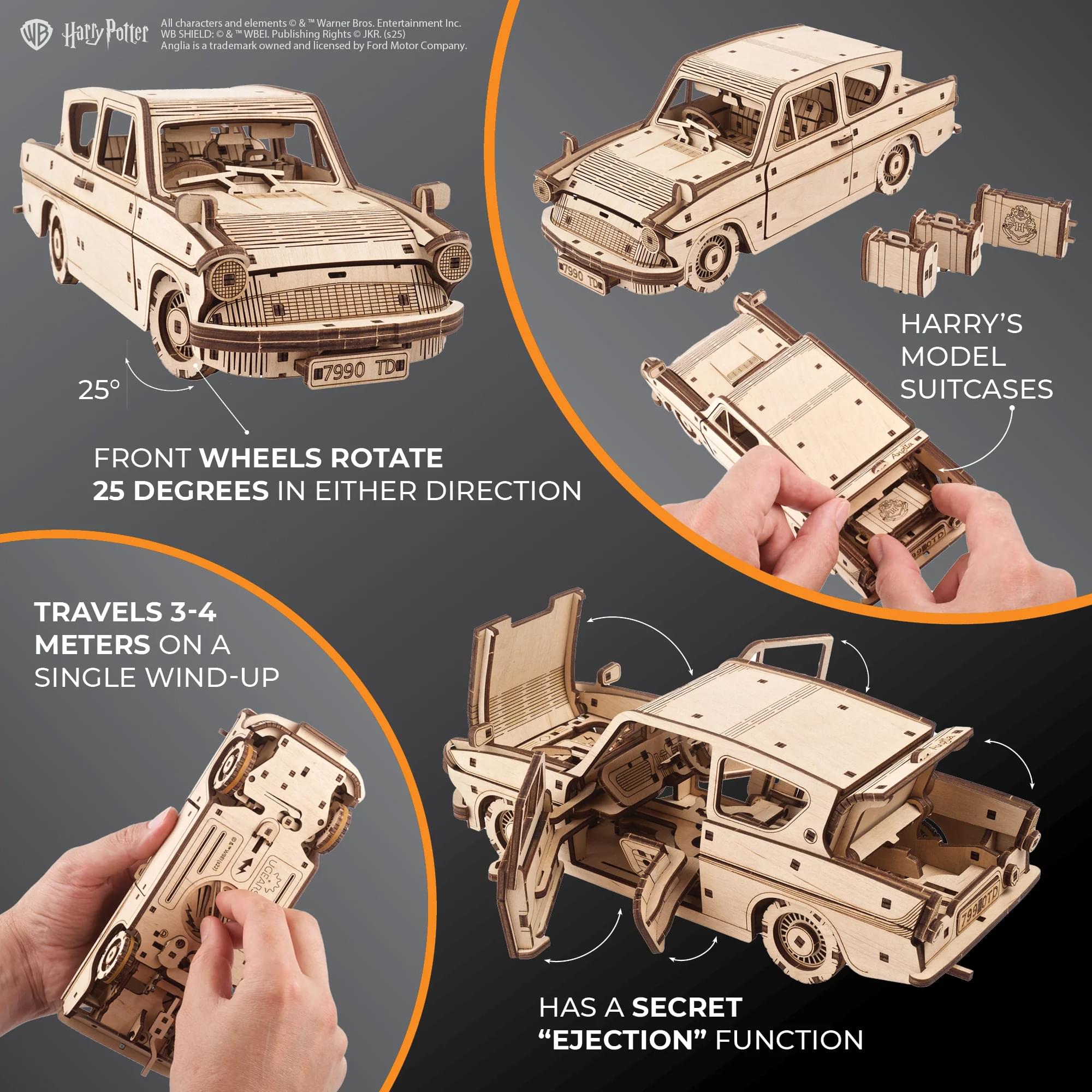 Harry Potter Flying Ford Anglia 3D Wooden Puzzle Mechanical Model Kit