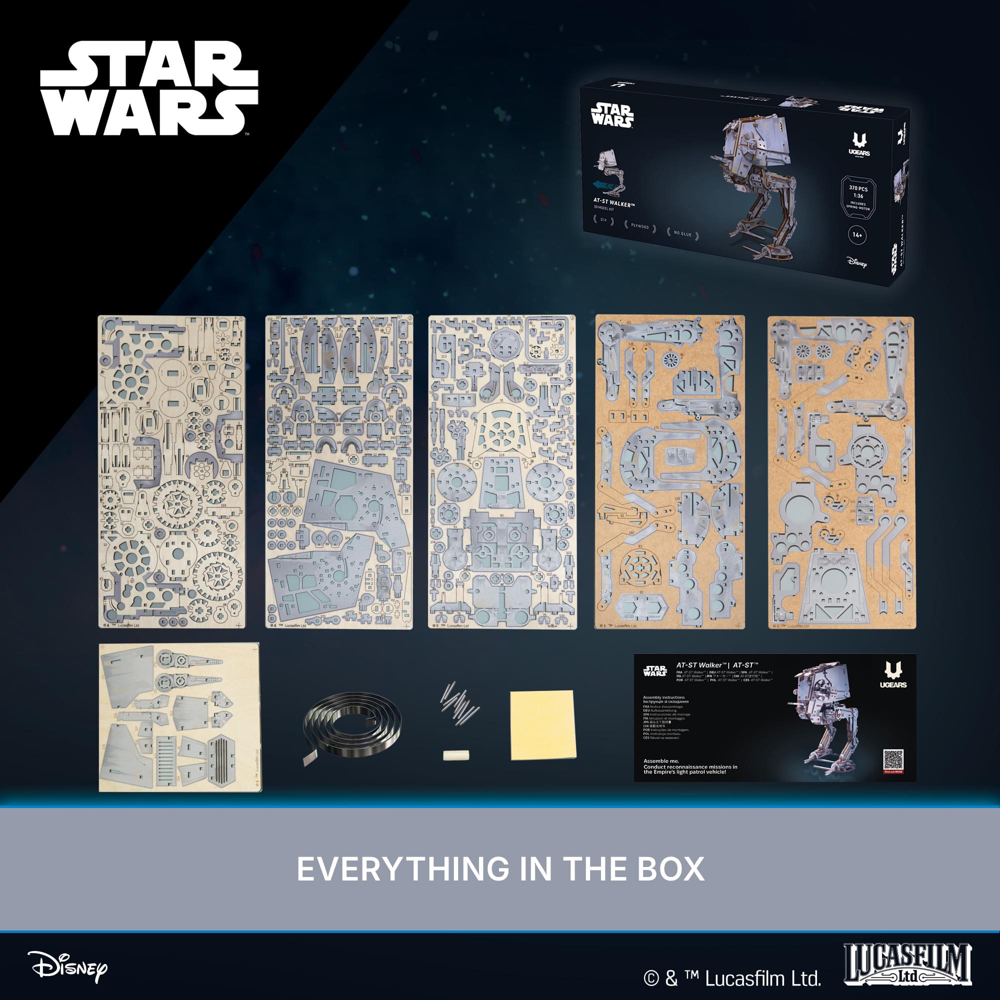 Star Wars AT-ST Walker 3D Wooden Puzzle Mechanical Model Kit