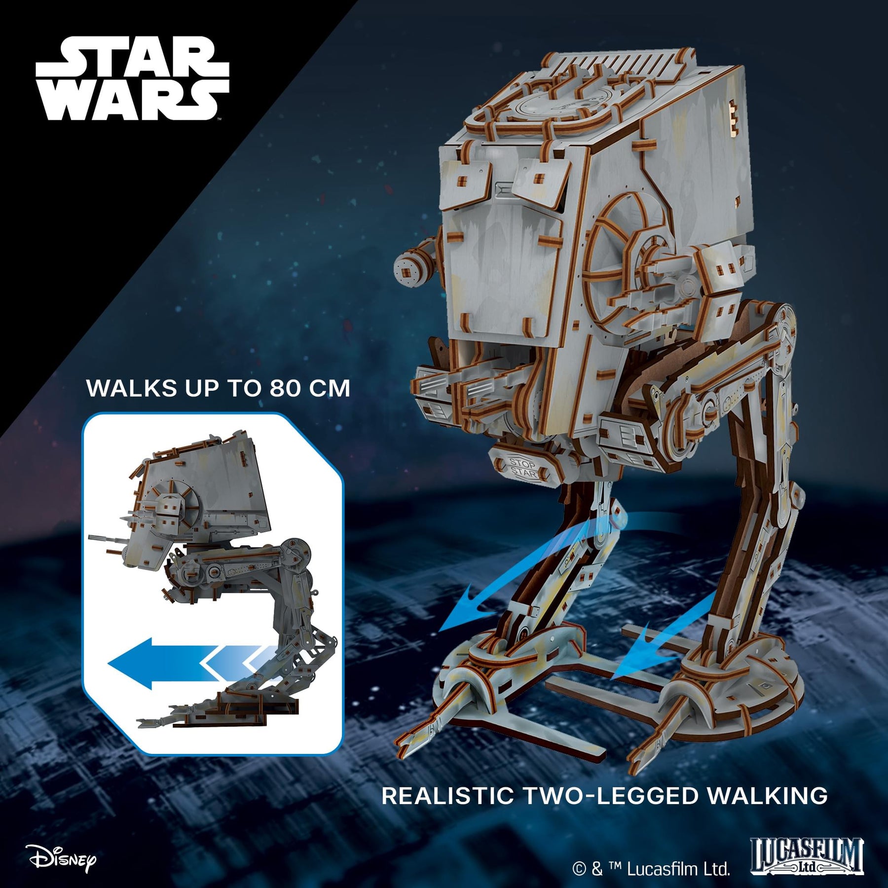 Star Wars AT-ST Walker 3D Wooden Puzzle Mechanical Model Kit